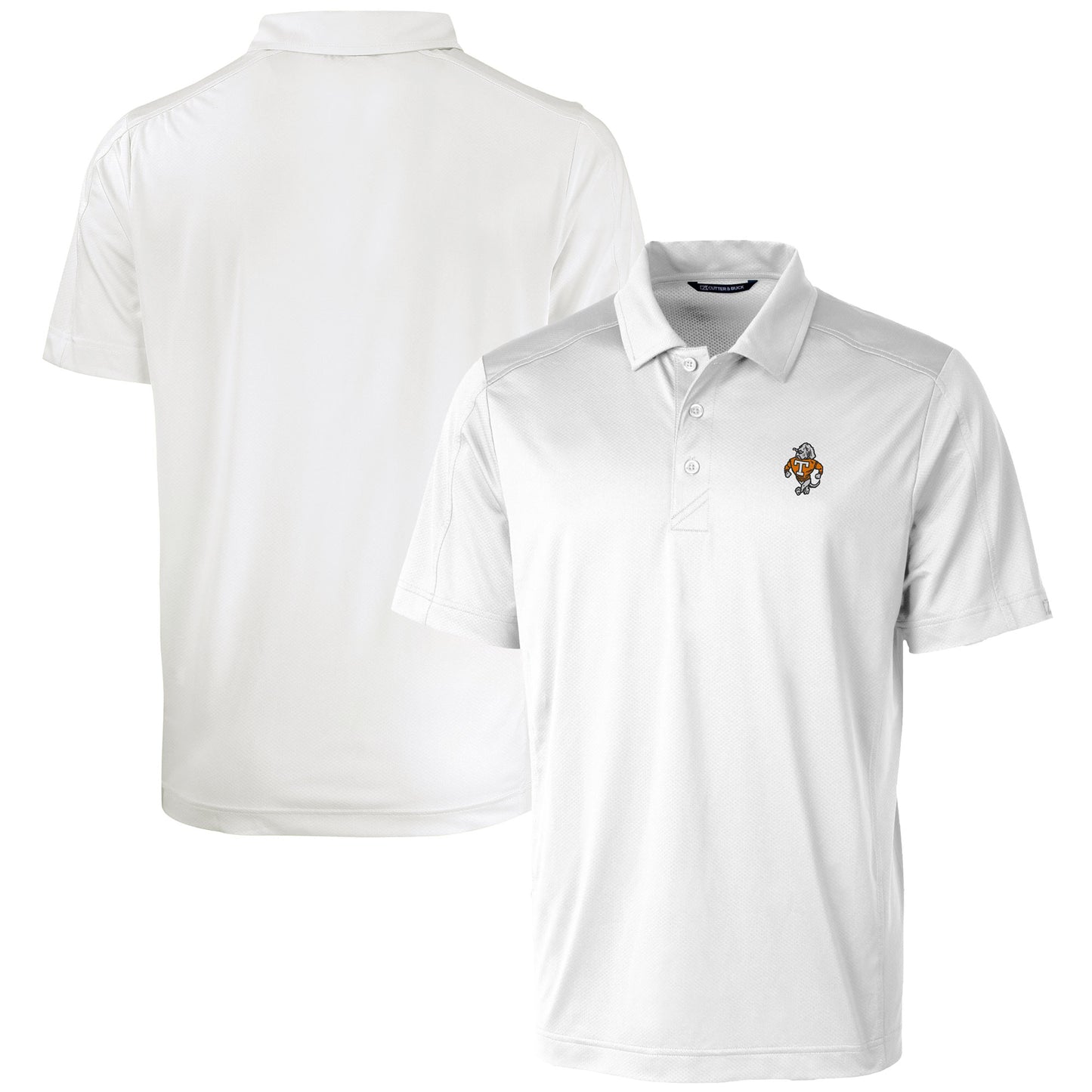 Men's Cutter & Buck White Tennessee Volunteers Vault Prospect Textured Stretch Polo