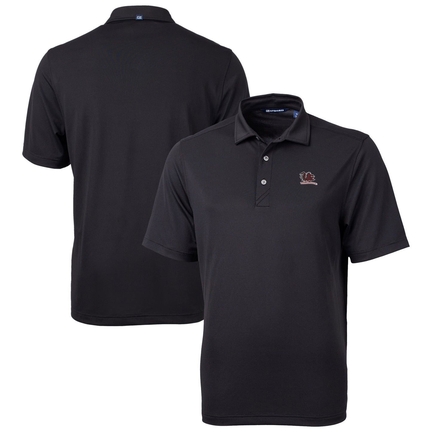 Men's Cutter & Buck Black South Carolina Gamecocks Vault DryTec Virtue Eco Pique Recycled Polo