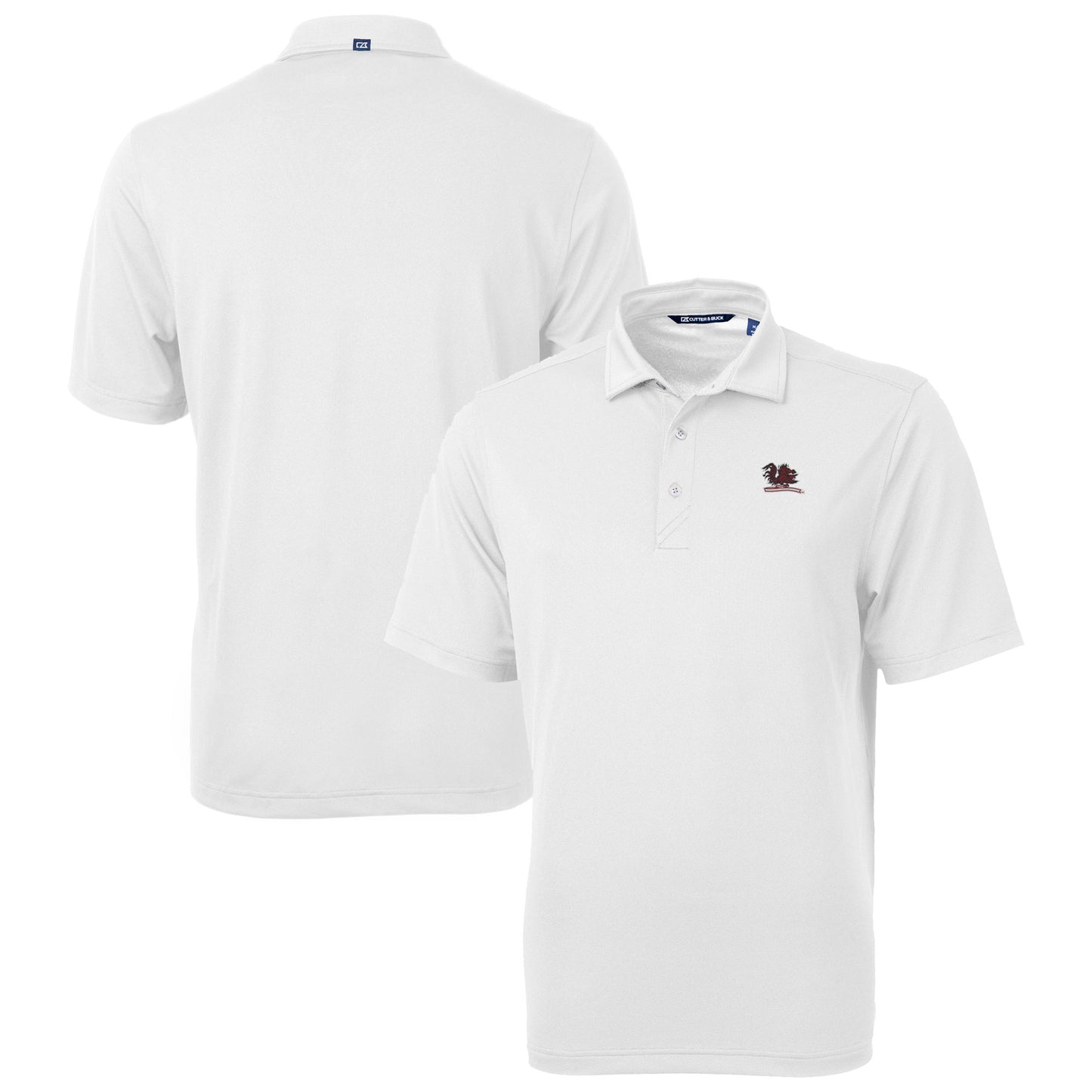 Men's Cutter & Buck White South Carolina Gamecocks Vault DryTec Virtue Eco Pique Recycled Polo