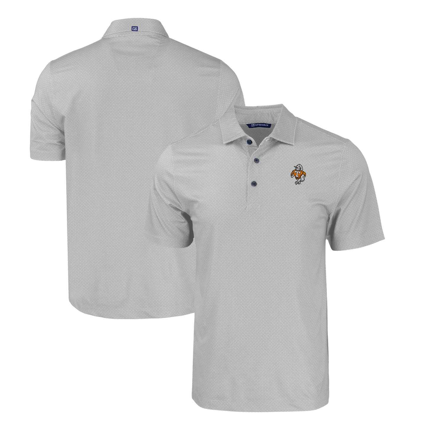 Men's Cutter & Buck Gray Tennessee Volunteers Big & Tall Pike Eco Tonal Geo Print Stretch Recycled Polo