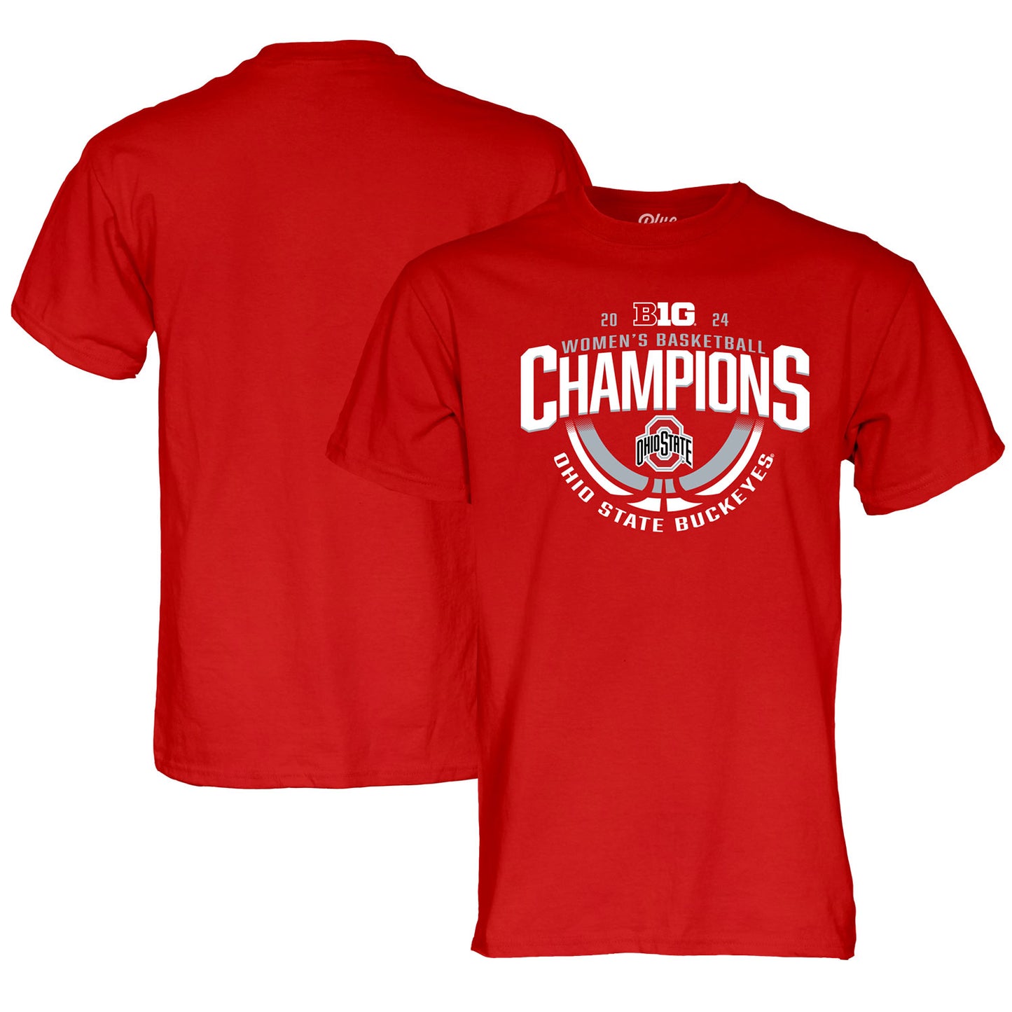 Unisex Blue 84 Scarlet Ohio State Buckeyes 2024 Big Ten Women's Basketball Regular Season Champions Locker Room T-Shirt