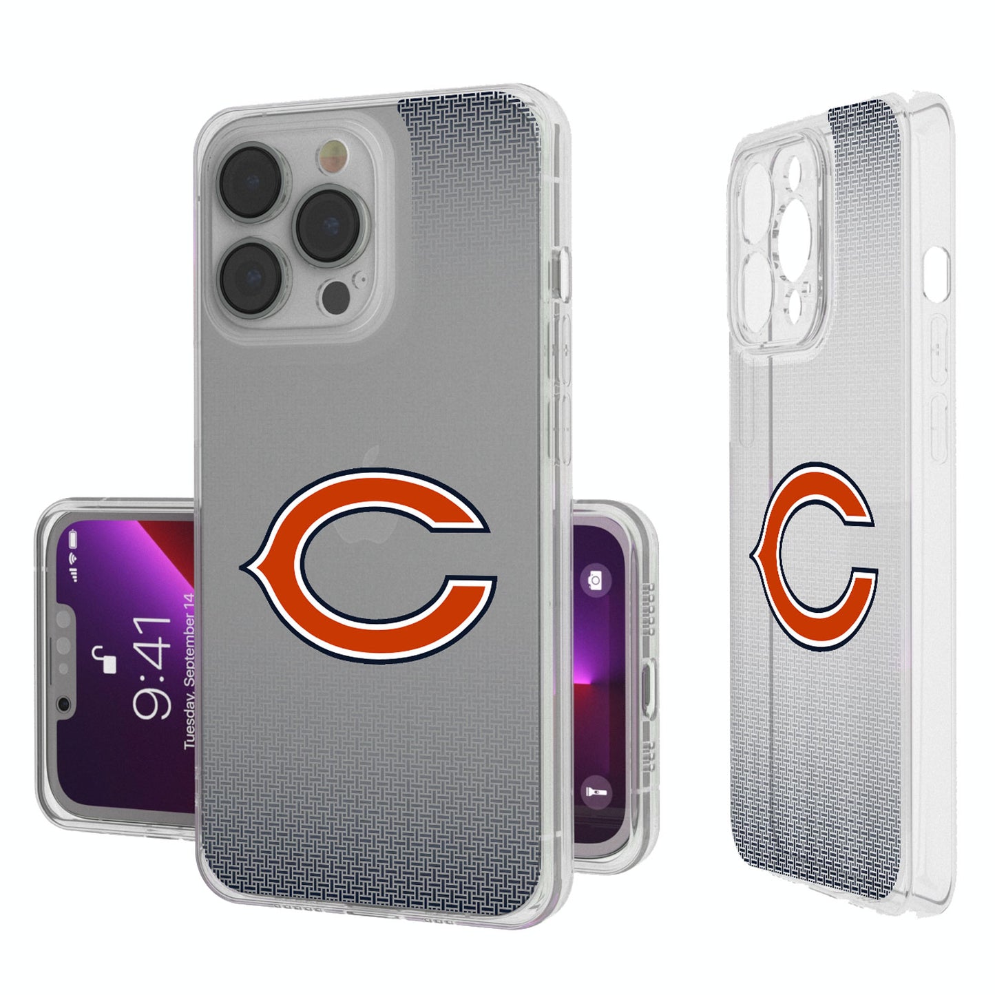Chicago Bears Linen Logo iPhone Clear Case
