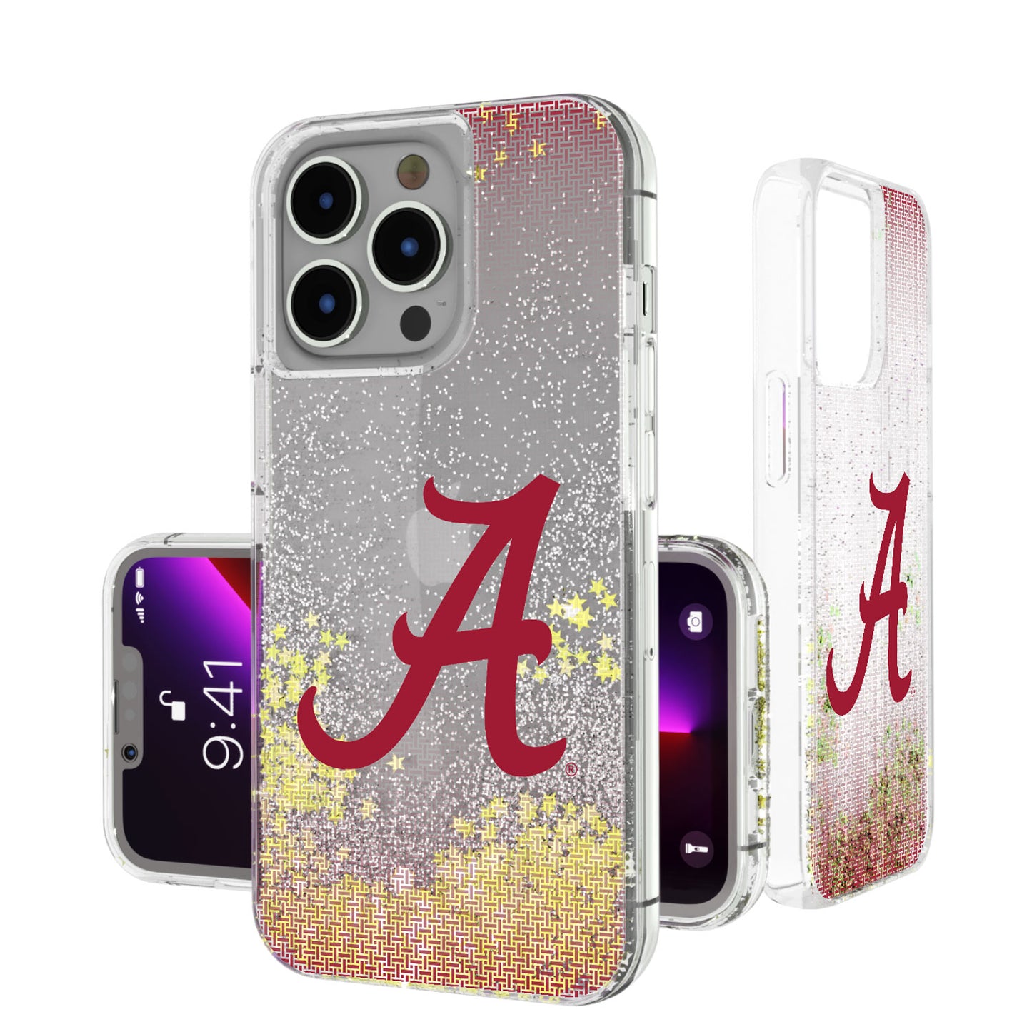 Alabama Crimson Tide Linen Logo iPhone Glitter Case