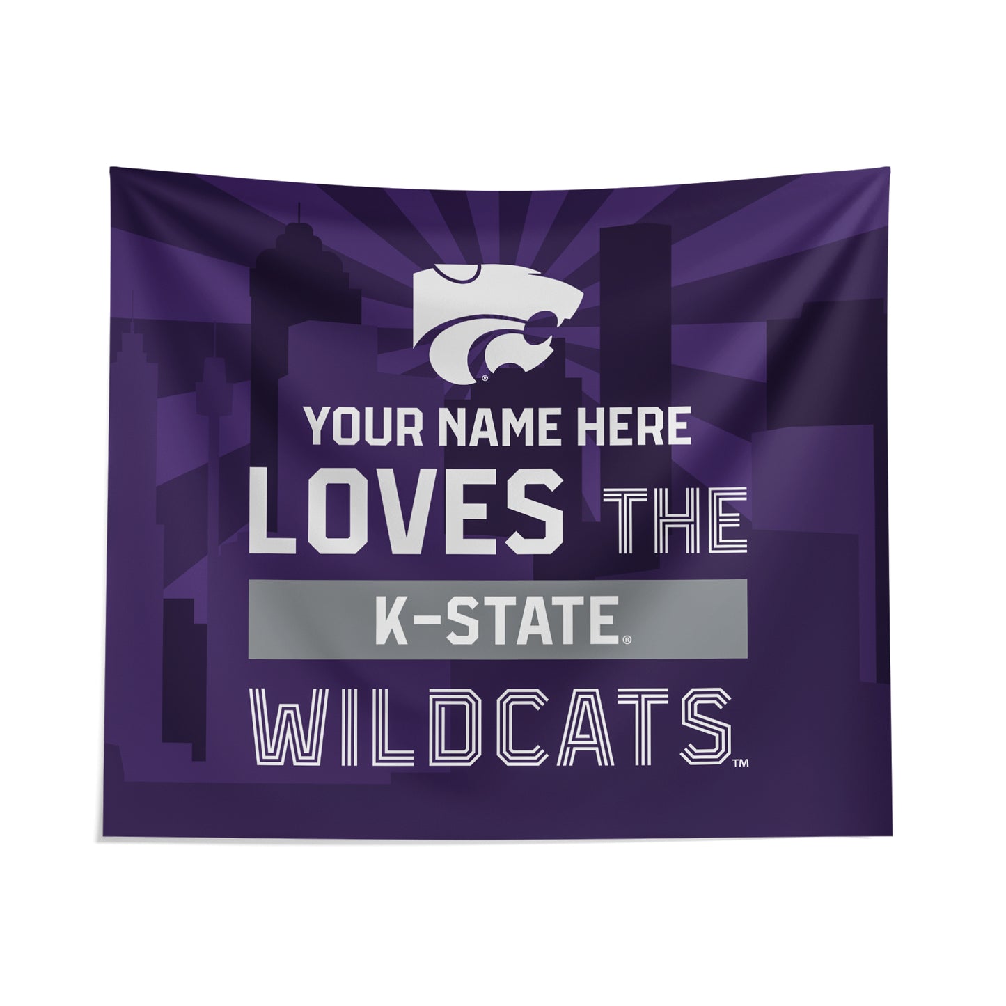 Pegasus Kansas State Wildcats 51" x 60" City Skyline Personalized Wall Tapestry