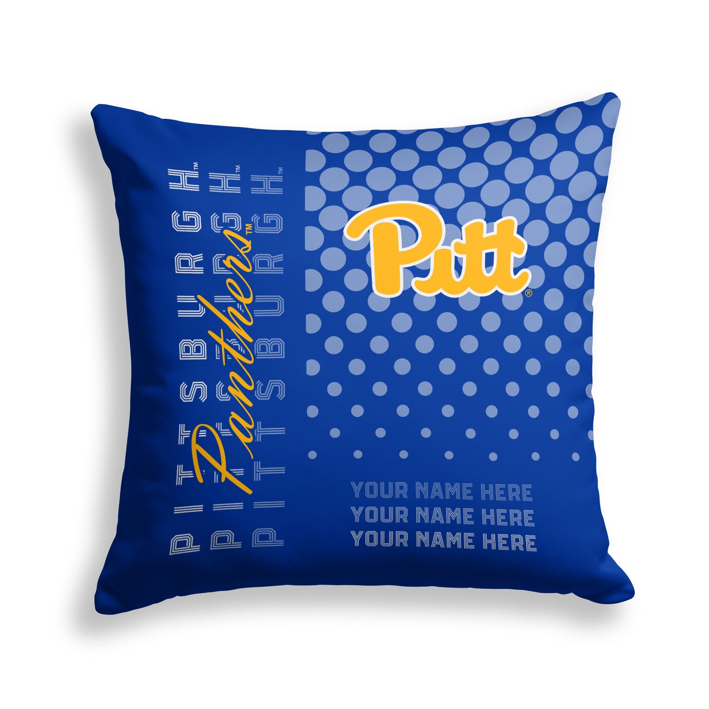 Pegasus Pitt Panthers 18" x 18" Script Dot Fade Personalized Decor Pillow