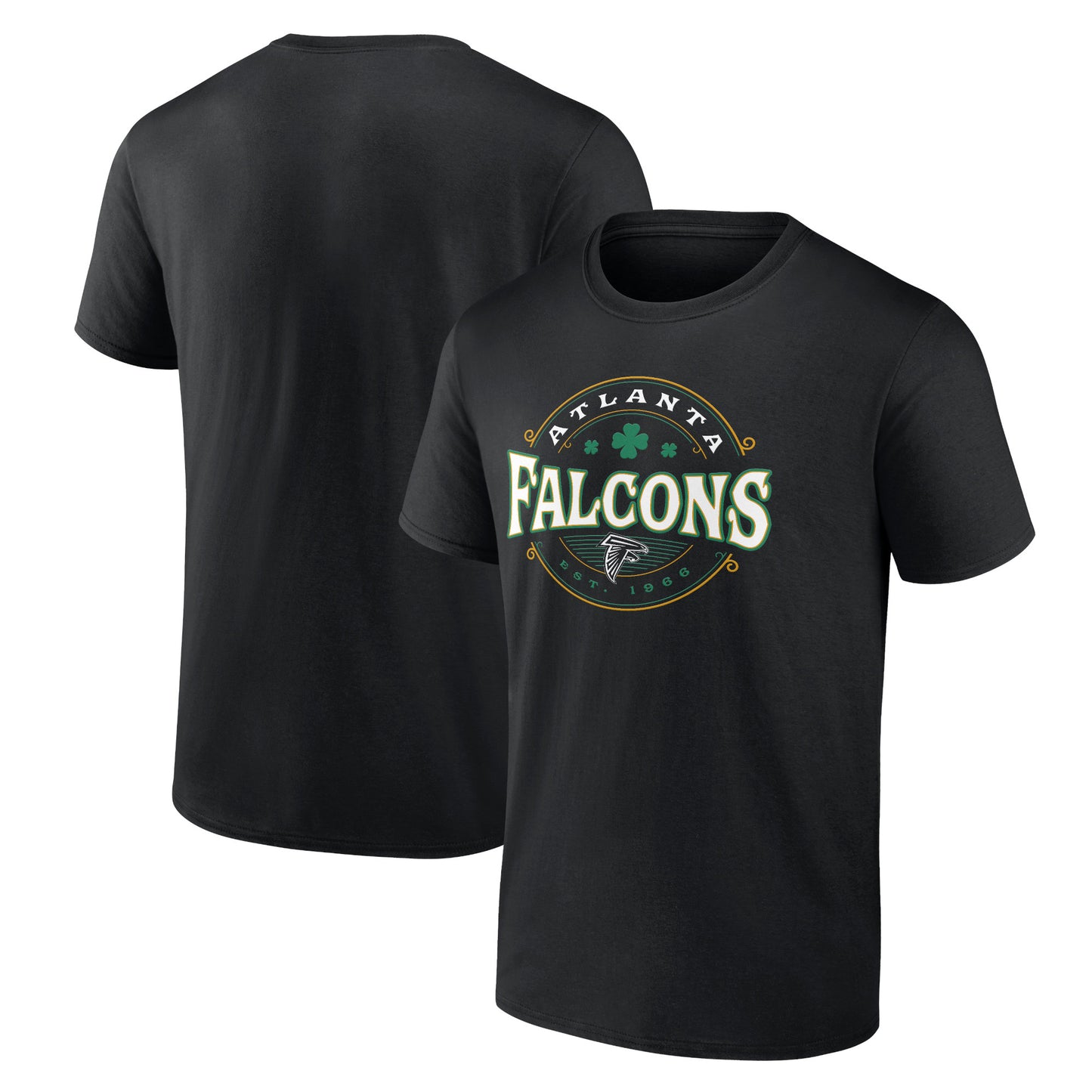 Men's Black Atlanta Falcons St. Patrick's Day Lucky T-Shirt
