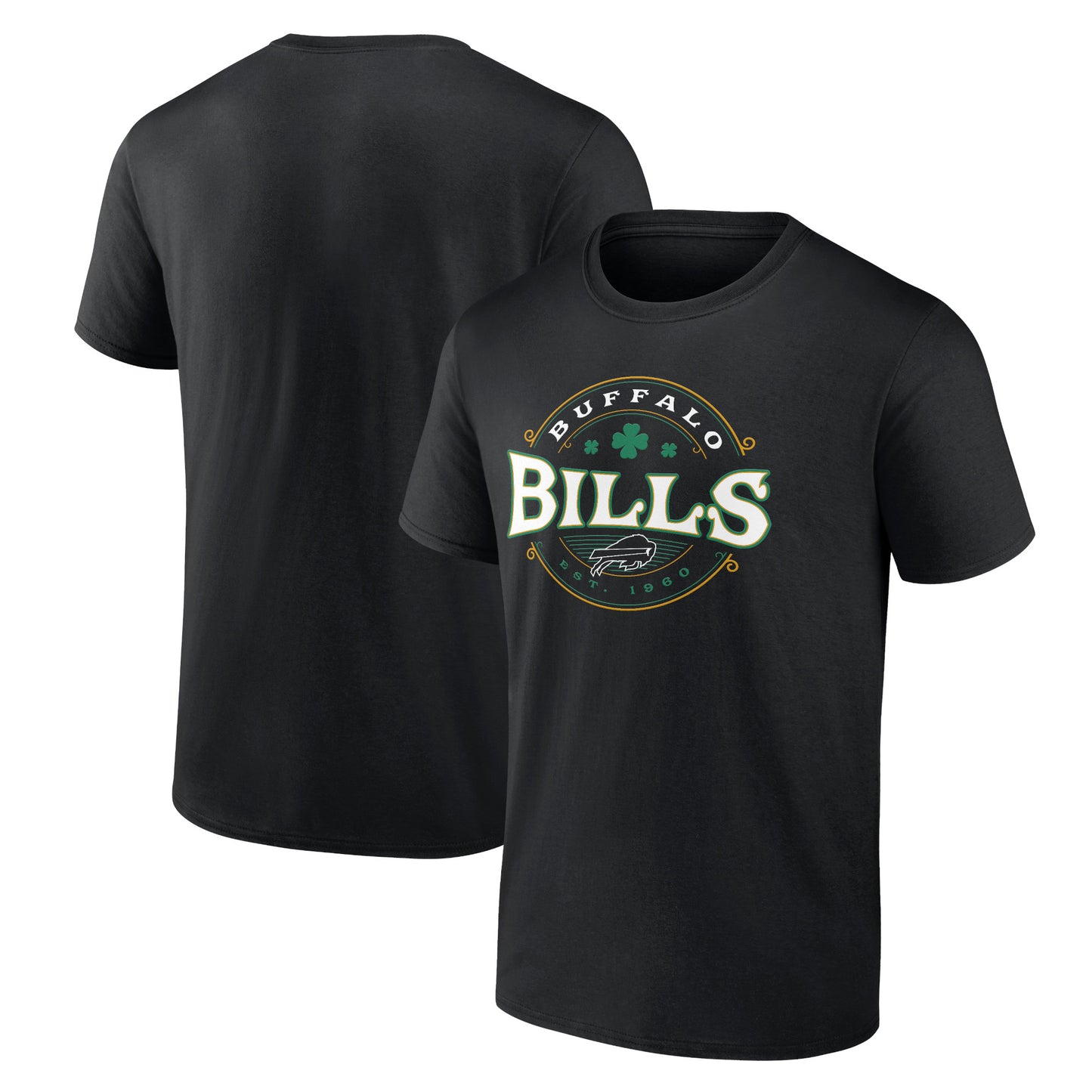 Men's Black Buffalo Bills St. Patrick's Day Lucky T-Shirt