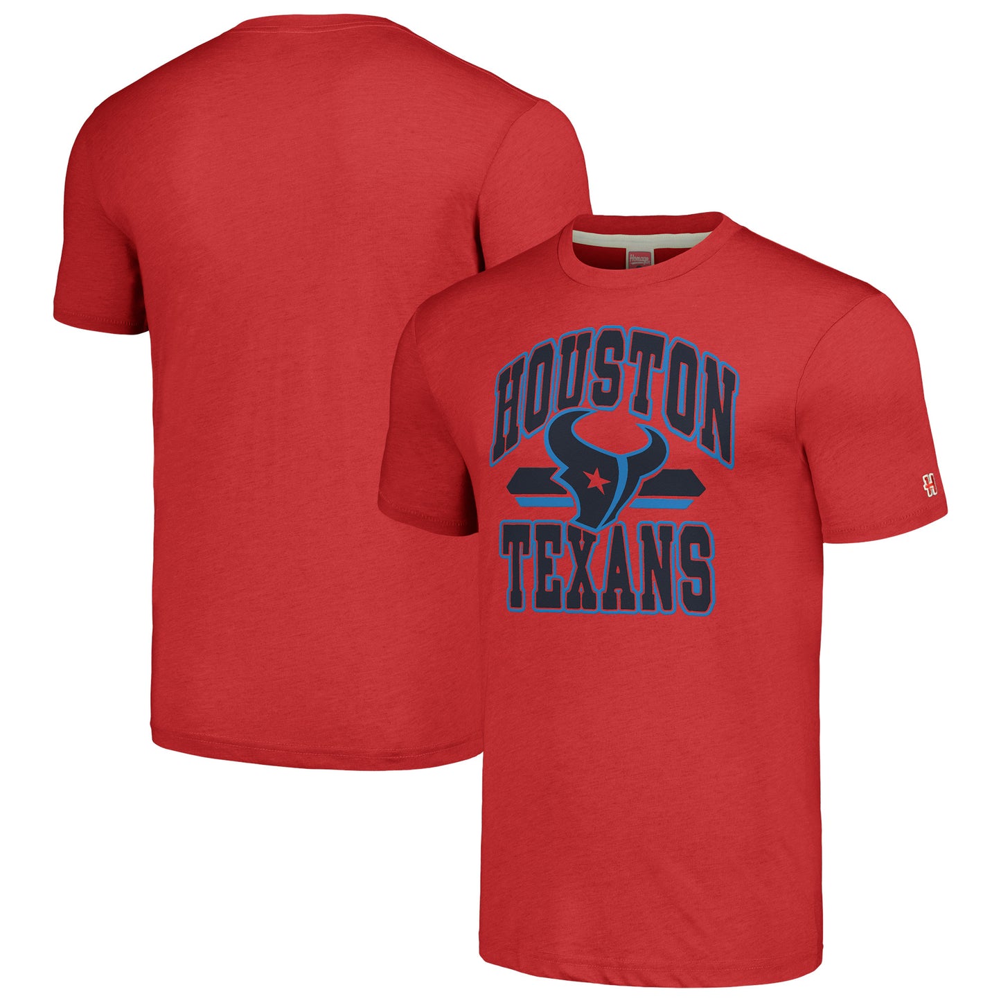 Unisex Homage Red Houston Texans Color Rush Banner Tri-Blend T-Shirt