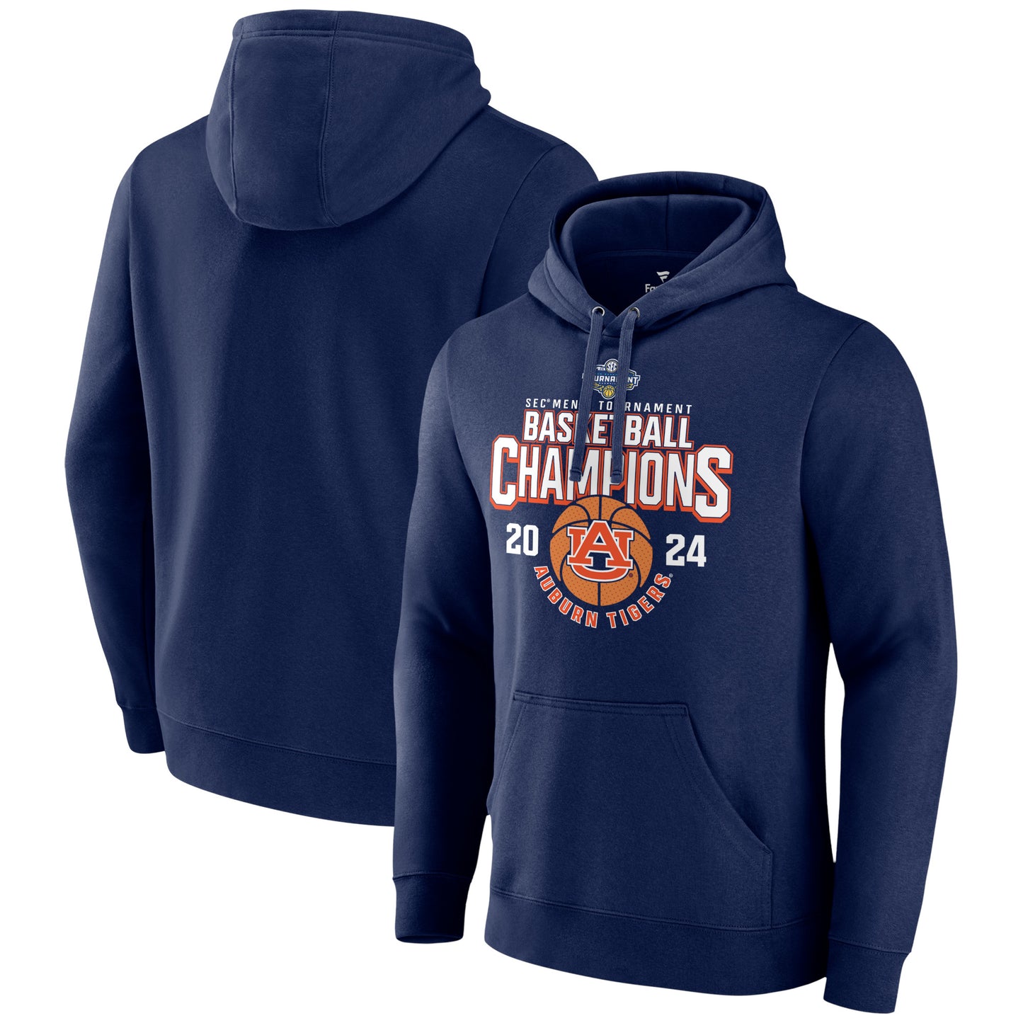 Men's Navy Auburn Tigers 2024 SEC Men's Basketball Conference Tournament Champions Pullover Hoodie