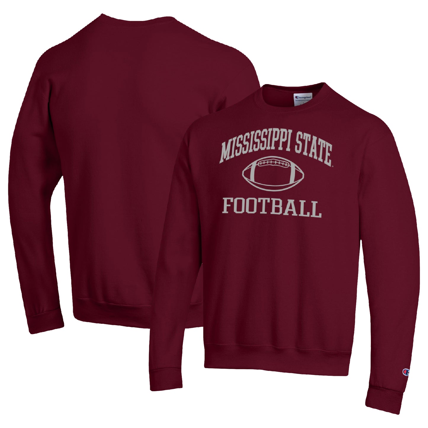 Men's Champion Maroon Mississippi State Bulldogs Football Icon Pullover Sweatshirt