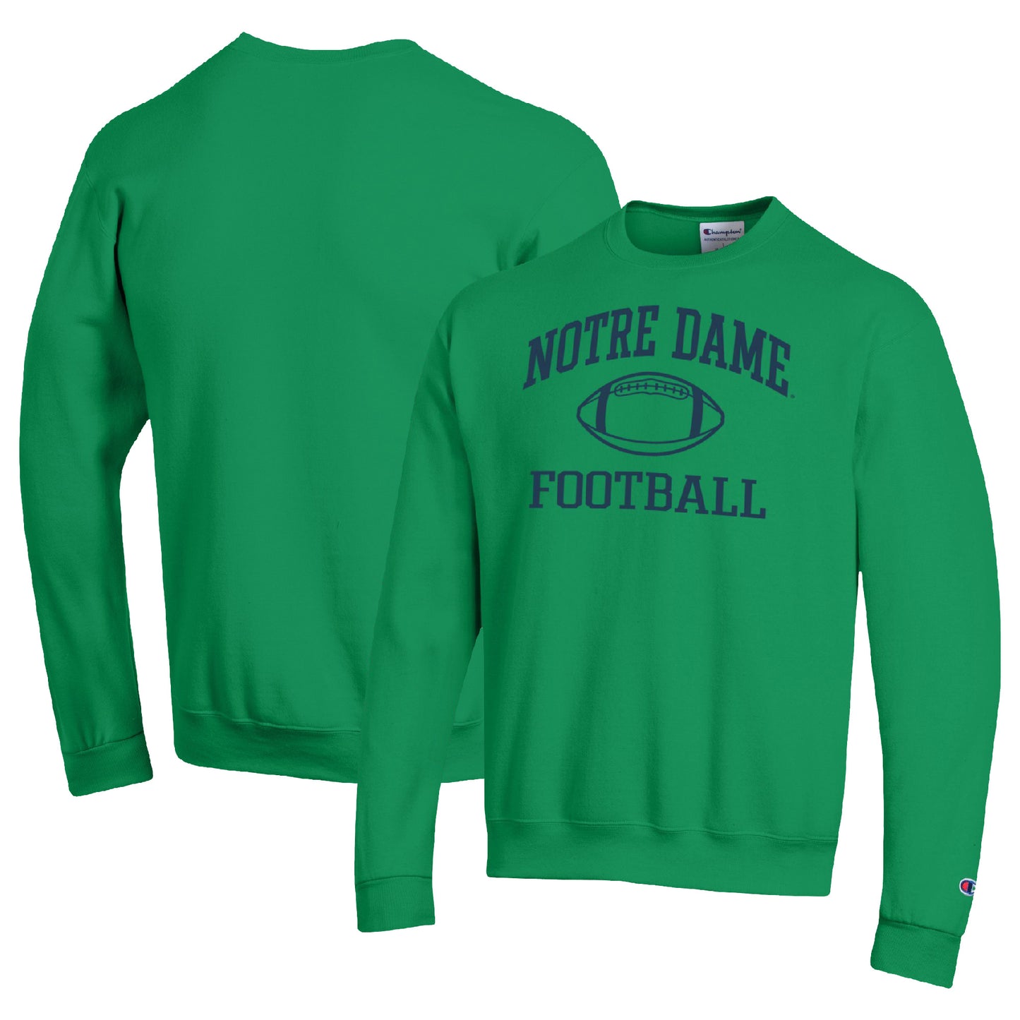 Men's Champion Green Notre Dame Fighting Irish Football Icon Pullover Sweatshirt