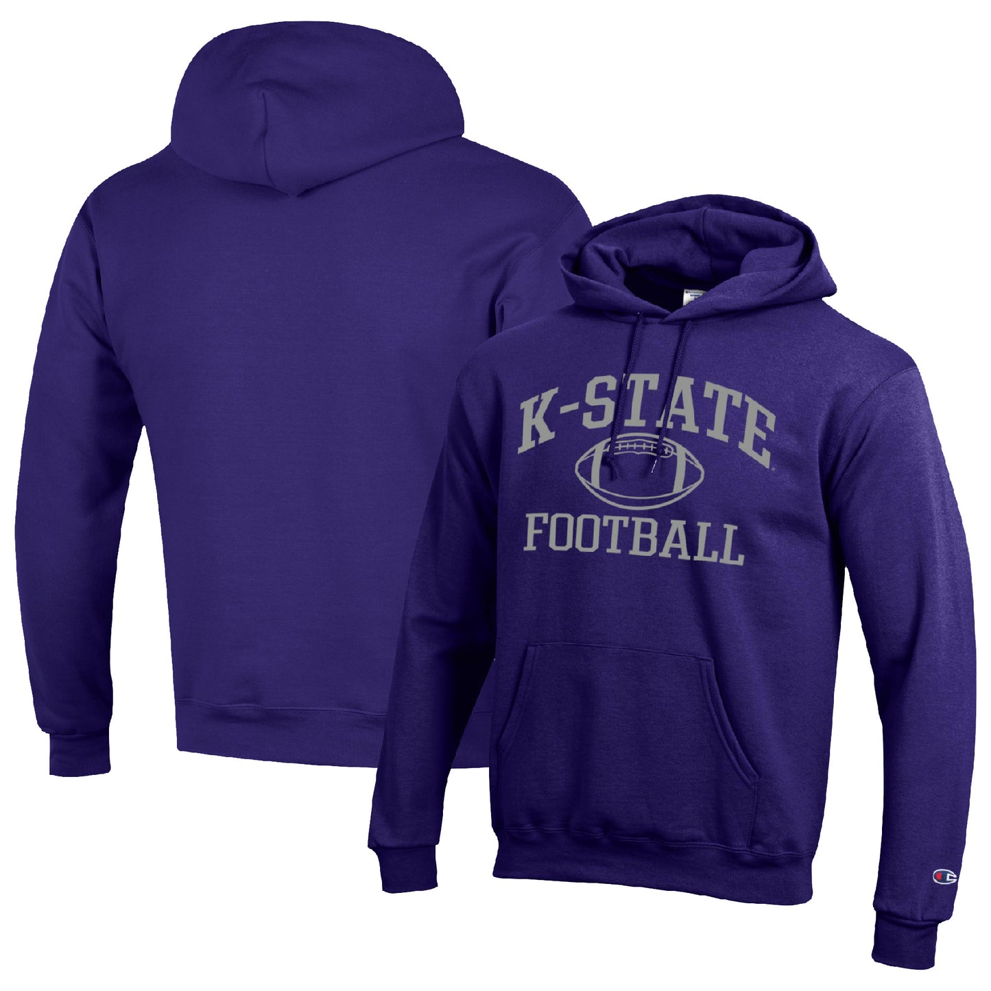 Men's Champion Purple Kansas State Wildcats Football Icon Pullover Hoodie