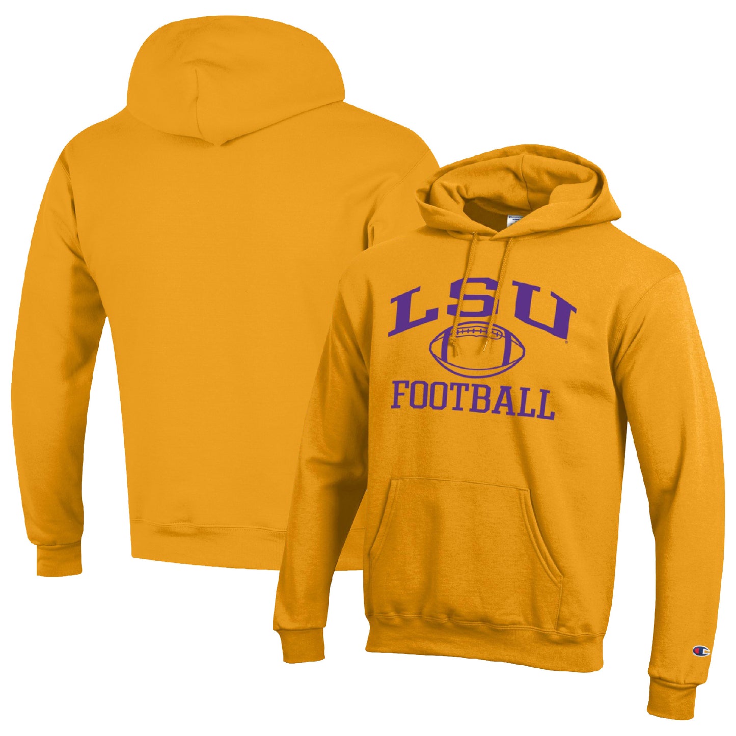 Men's Champion Gold LSU Tigers Football Icon Pullover Hoodie