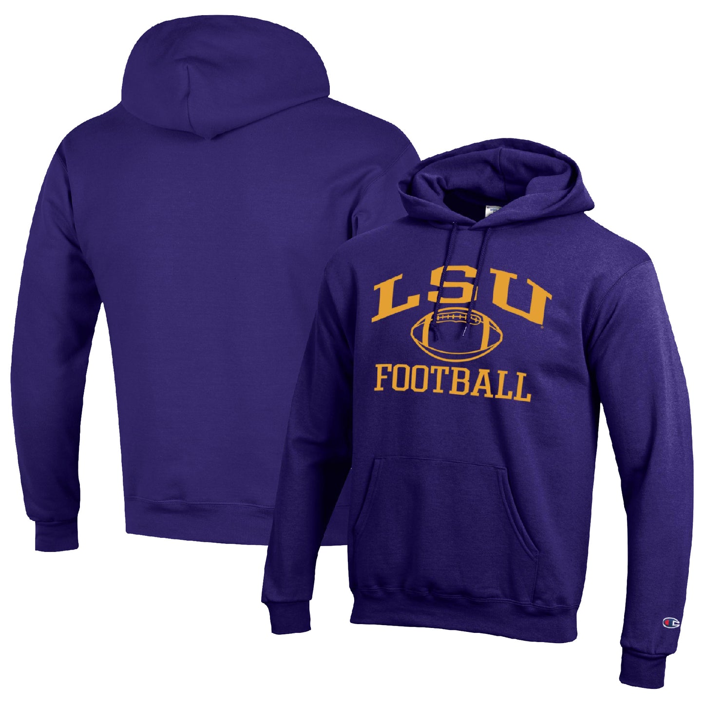 Men's Champion Purple LSU Tigers Football Icon Pullover Hoodie