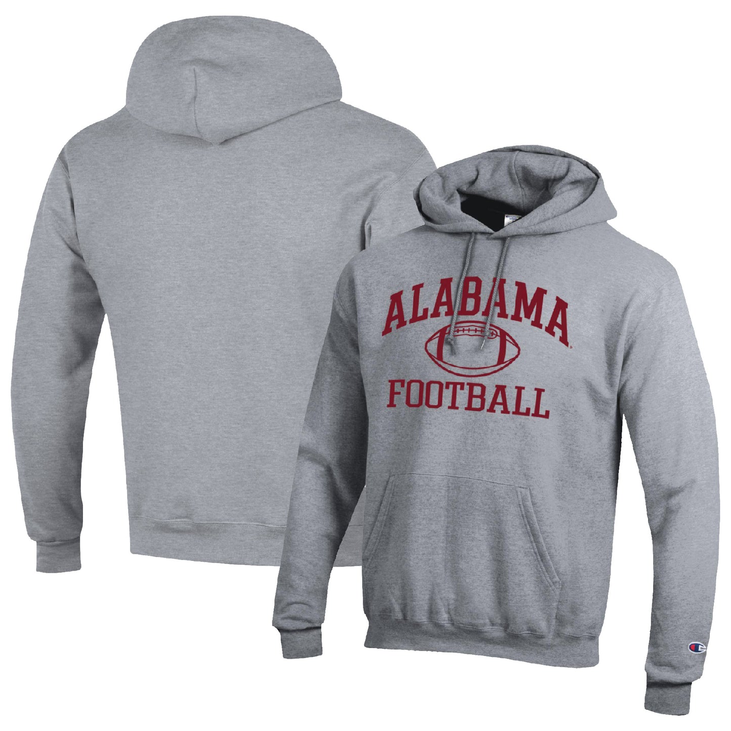 Men's Champion Heather Gray Alabama Crimson Tide Football Icon Pullover Hoodie