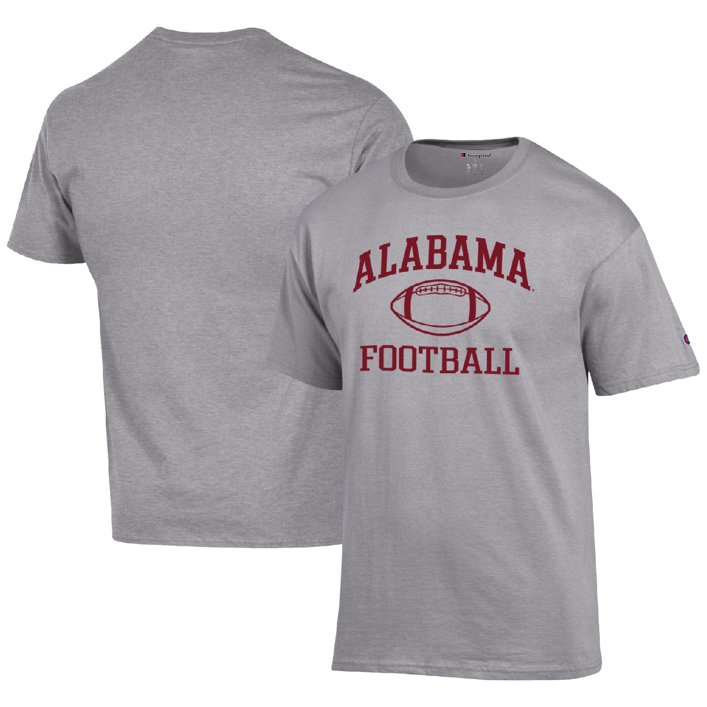Men's Champion Heather Gray Alabama Crimson Tide Football Icon T-Shirt