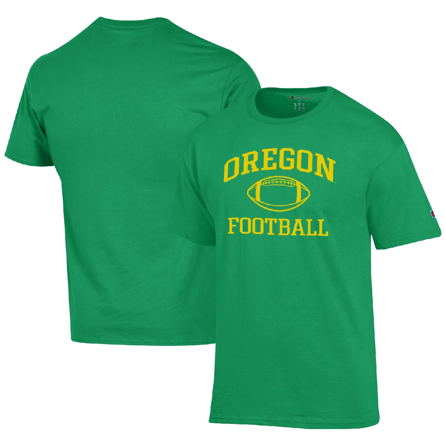 Men's Champion Green Oregon Ducks Football Icon T-Shirt