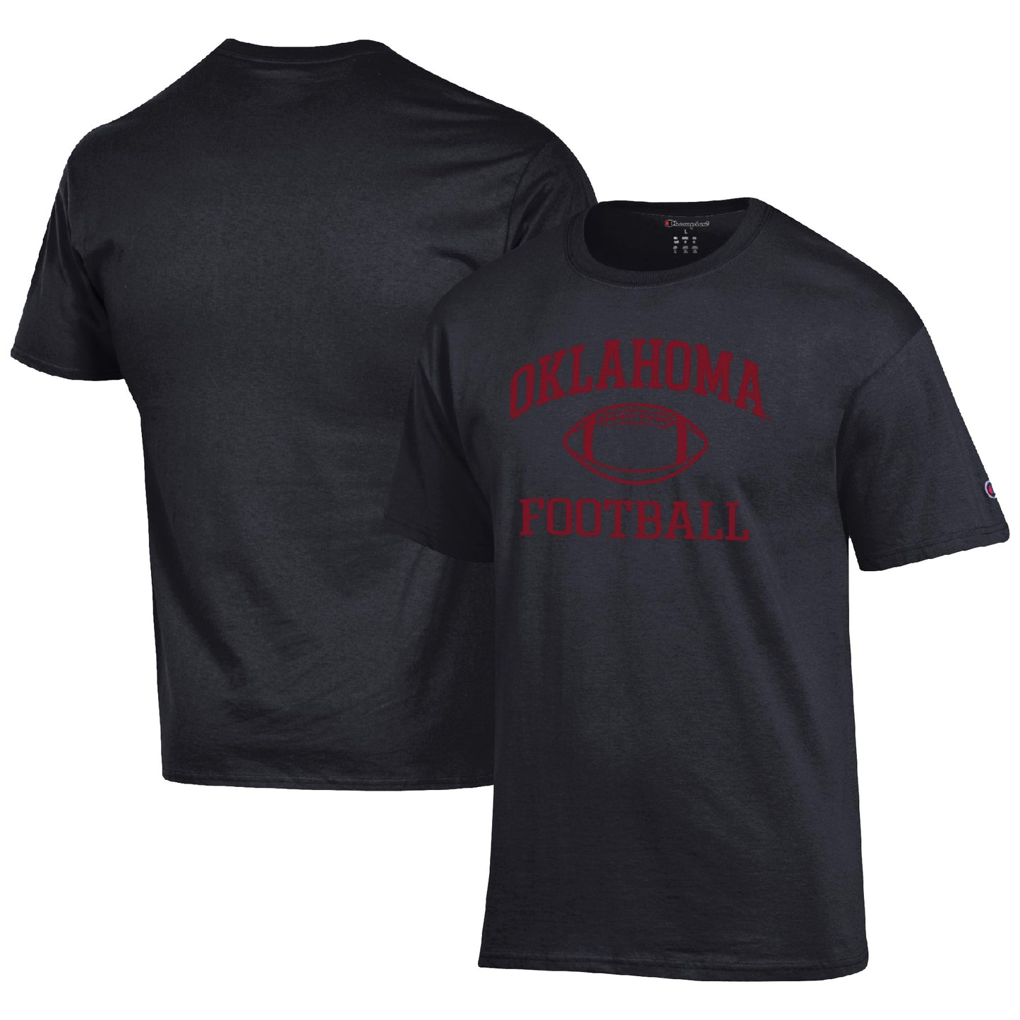 Men's Champion Black Oklahoma Sooners Football Icon T-Shirt