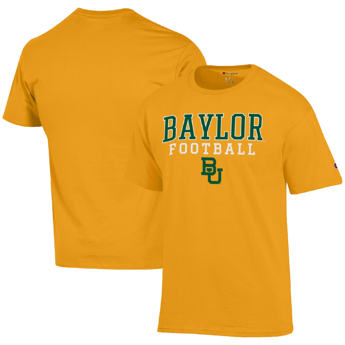 Men's Champion Gold Baylor Bears Football Stack T-Shirt