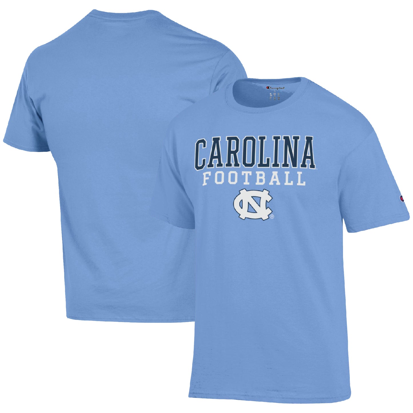 Men's Champion Carolina Blue North Carolina Tar Heels Football Stack T-Shirt