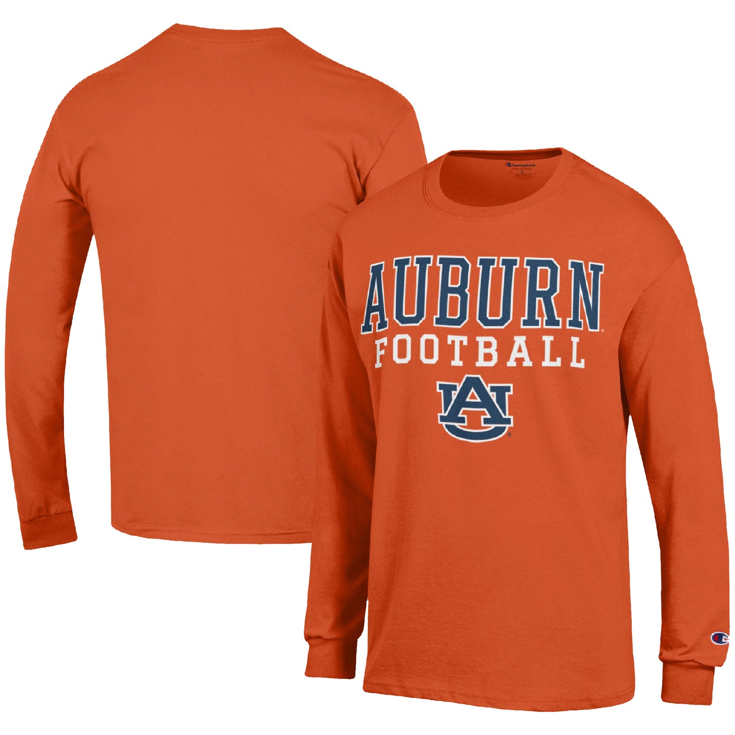 Men's Champion Orange Auburn Tigers Football Stack Long Sleeve T-Shirt