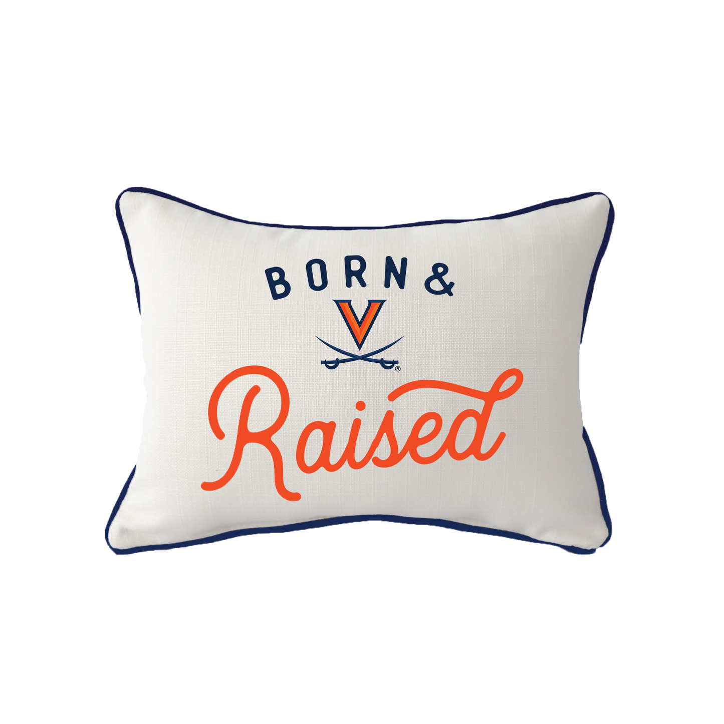 Little Birdie Virginia Cavaliers Born & Raised Piped Pillow