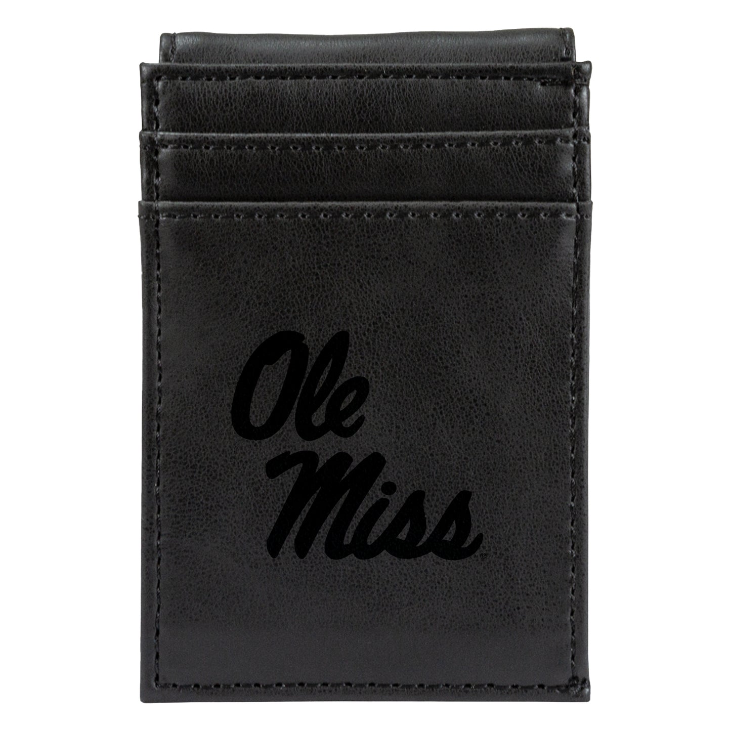 Black Ole Miss Rebels Front Pocket Wallet