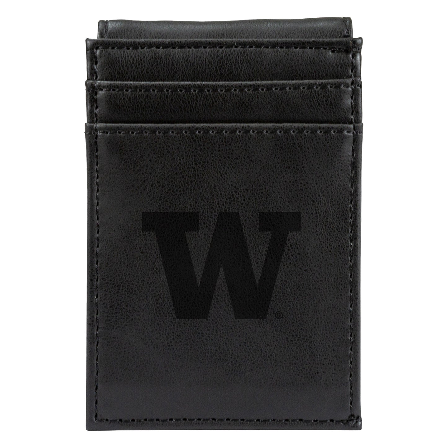 Black Washington Huskies Front Pocket Wallet