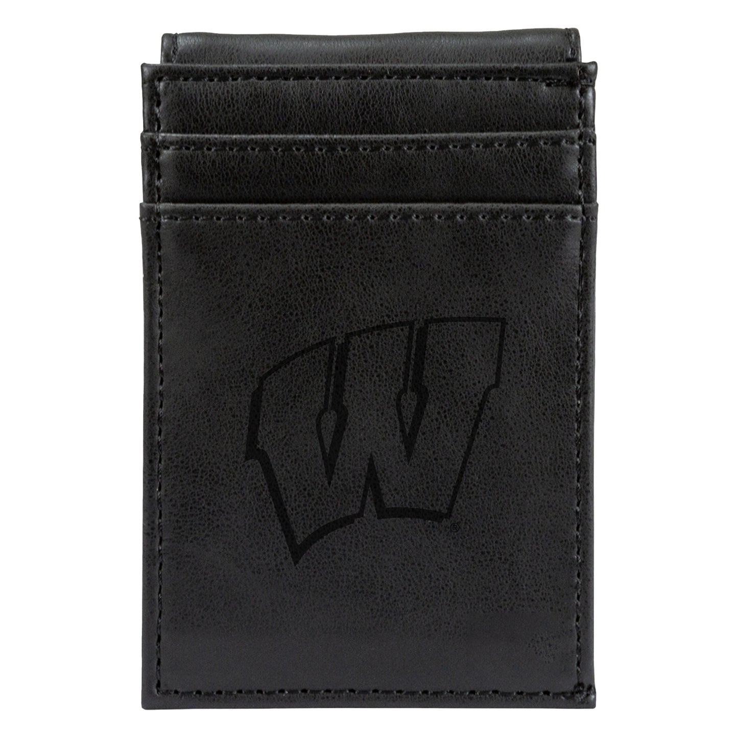 Black Wisconsin Badgers Front Pocket Wallet