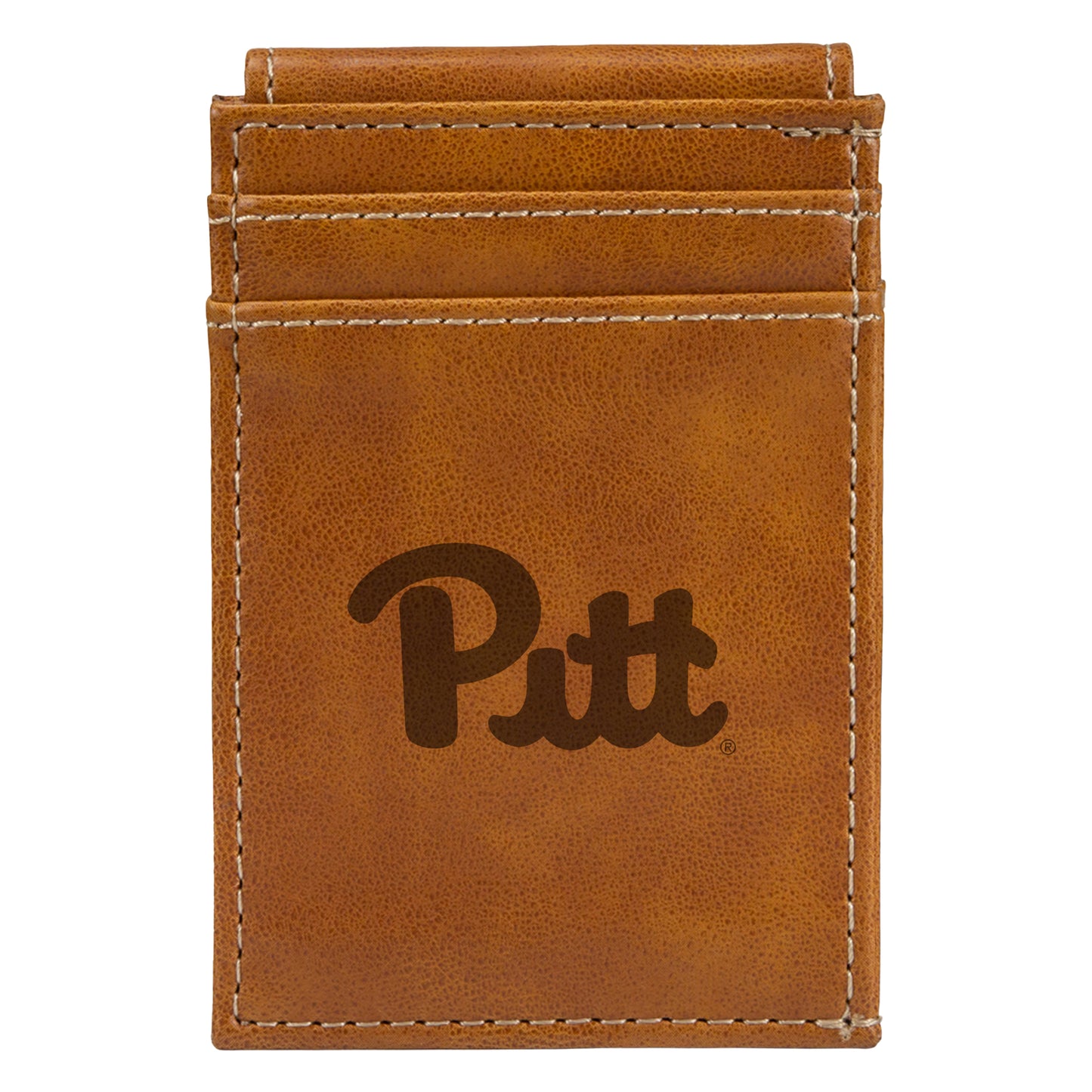 Brown Pitt Panthers Front Pocket Wallet