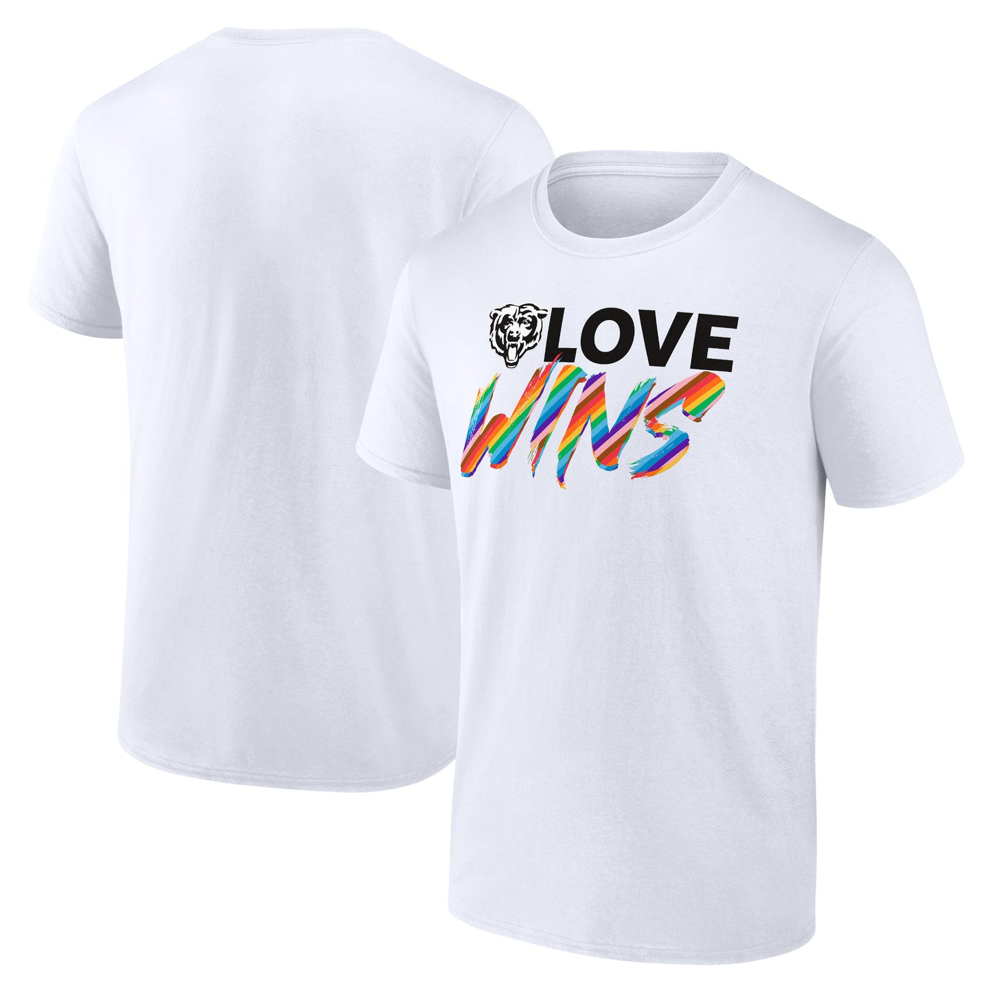 Men's White Chicago Bears Love Wins T-Shirt