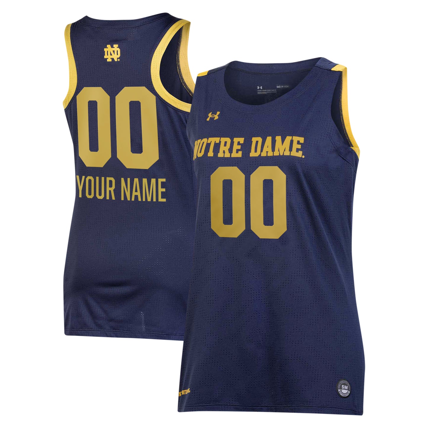 Women's Under Armour Navy Notre Dame Fighting Irish Custom Alternate Basketball Jersey