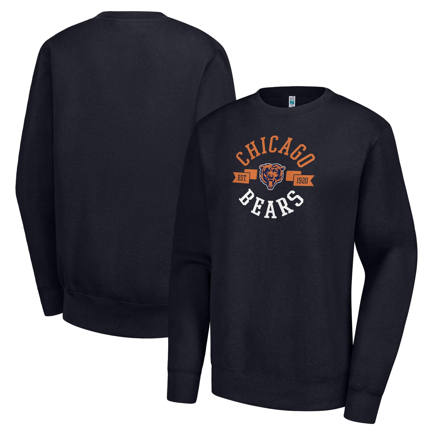 Women's G-III 4Her by Carl Banks Navy Chicago Bears Large Team Graphic Fleece Pullover Sweatshirt