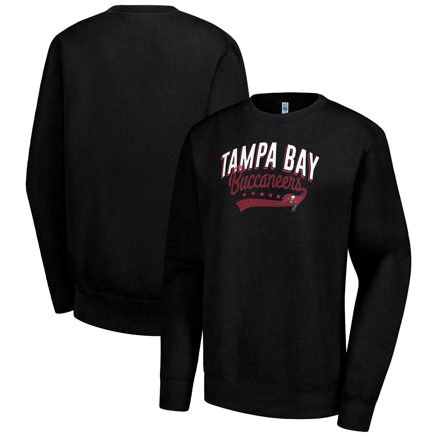 Women's G-III 4Her by Carl Banks Black Tampa Bay Buccaneers Filigree Logo Graphic Fleece Pullover Sweatshirt