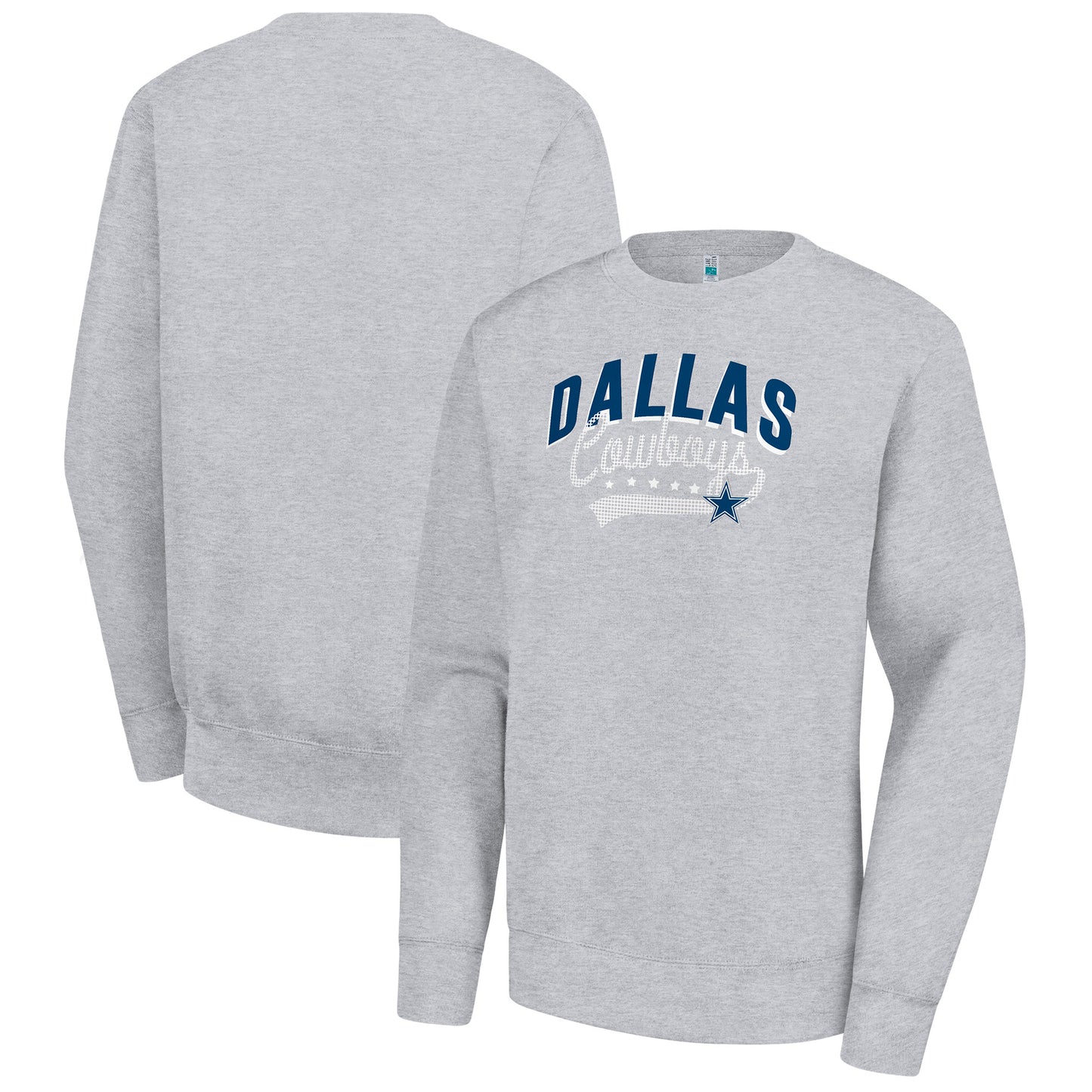 Women's G-III 4Her by Carl Banks Heather Gray Dallas Cowboys Filigree Logo Graphic Fleece Pullover Sweatshirt