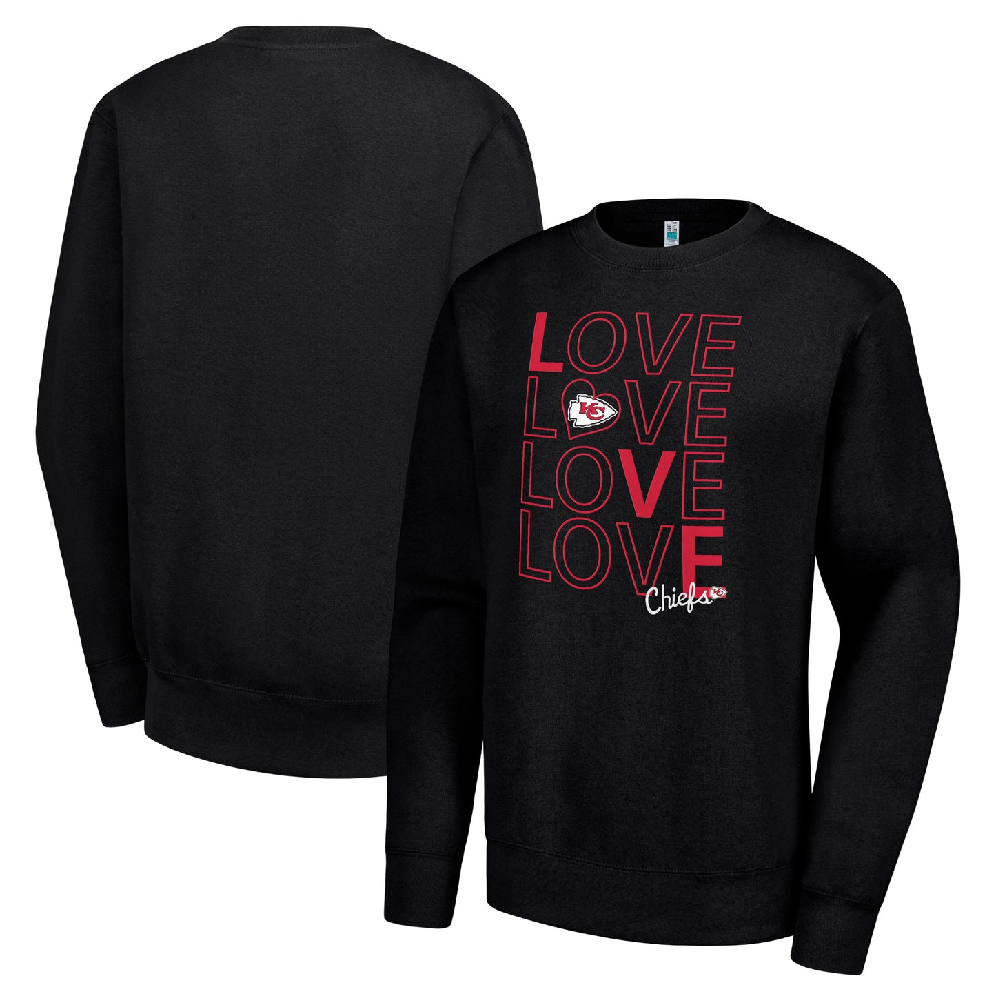 Women's G-III 4Her by Carl Banks Black Kansas City Chiefs Lots of Love Graphic Fleece Pullover Sweatshirt