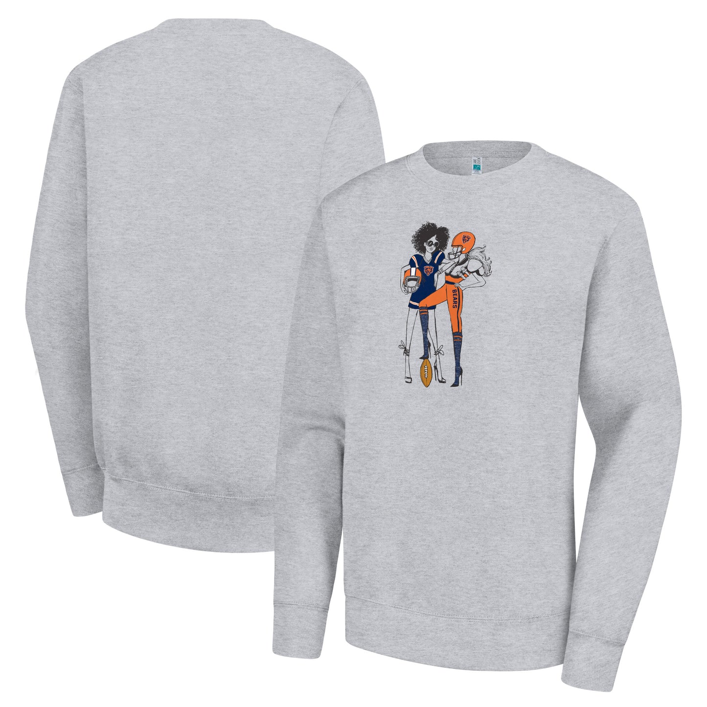 Women's G-III 4Her by Carl Banks Heather Gray Chicago Bears Football Girls Graphic Fleece Pullover Sweatshirt