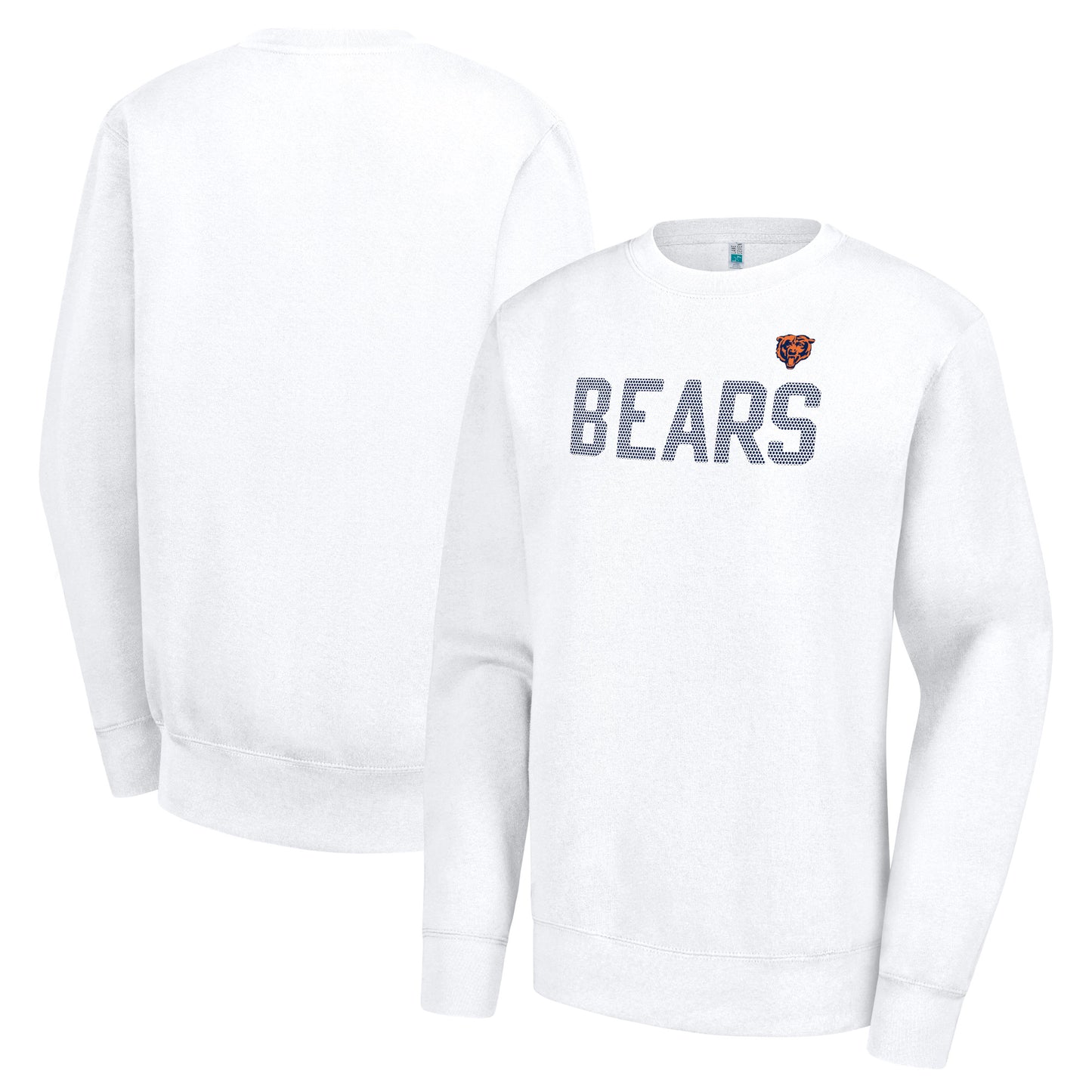 Women's G-III 4Her by Carl Banks White Chicago Bears Dot Print Team Graphic Fleece Pullover Sweatshirt