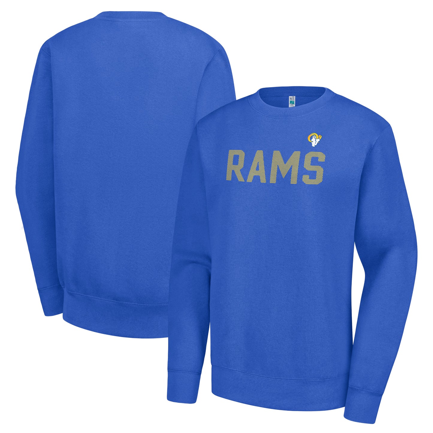 Women's G-III 4Her by Carl Banks Royal Los Angeles Rams Dot Print Team Graphic Fleece Pullover Sweatshirt