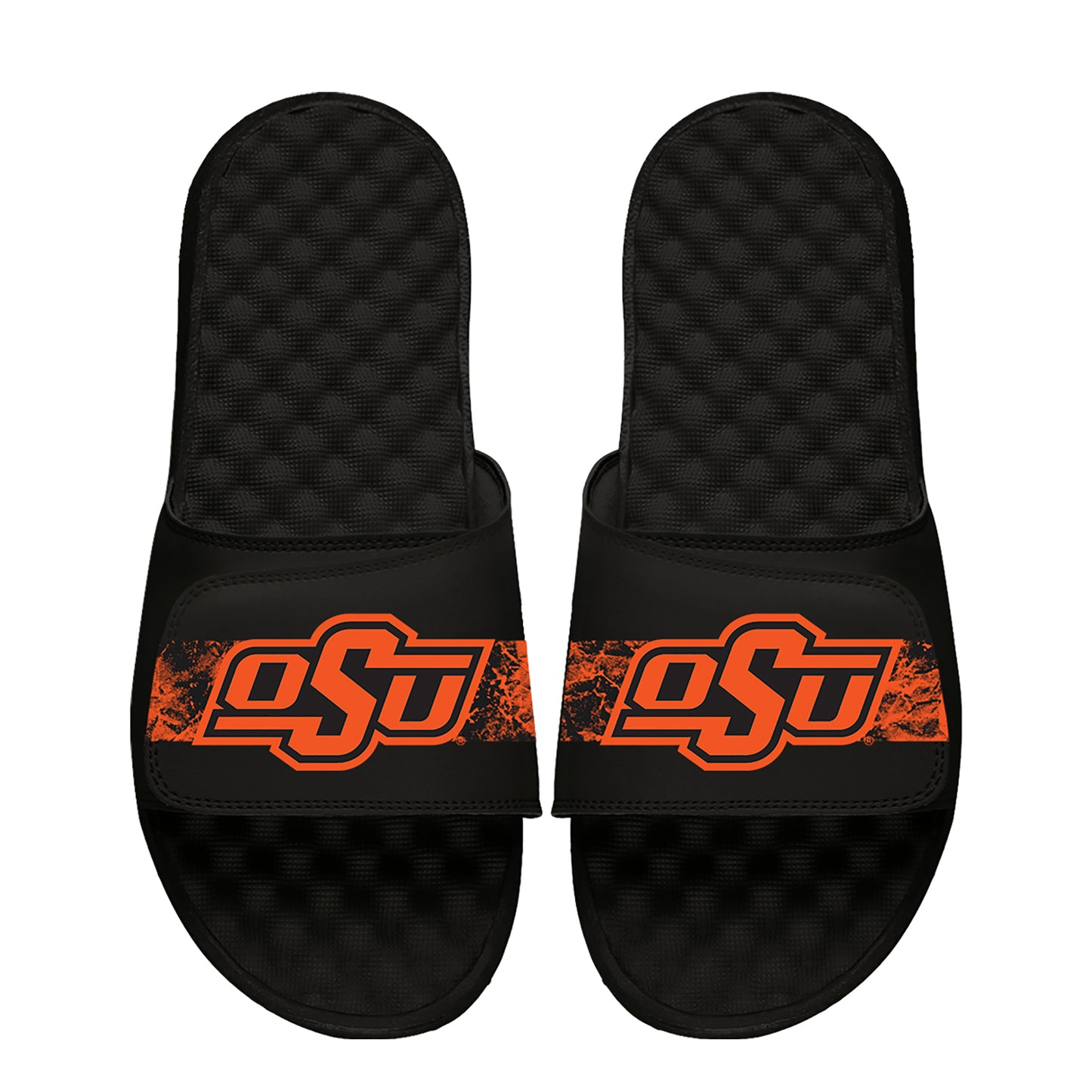 Youth ISlide Black Oklahoma State Cowboys Distressed Slide Sandals