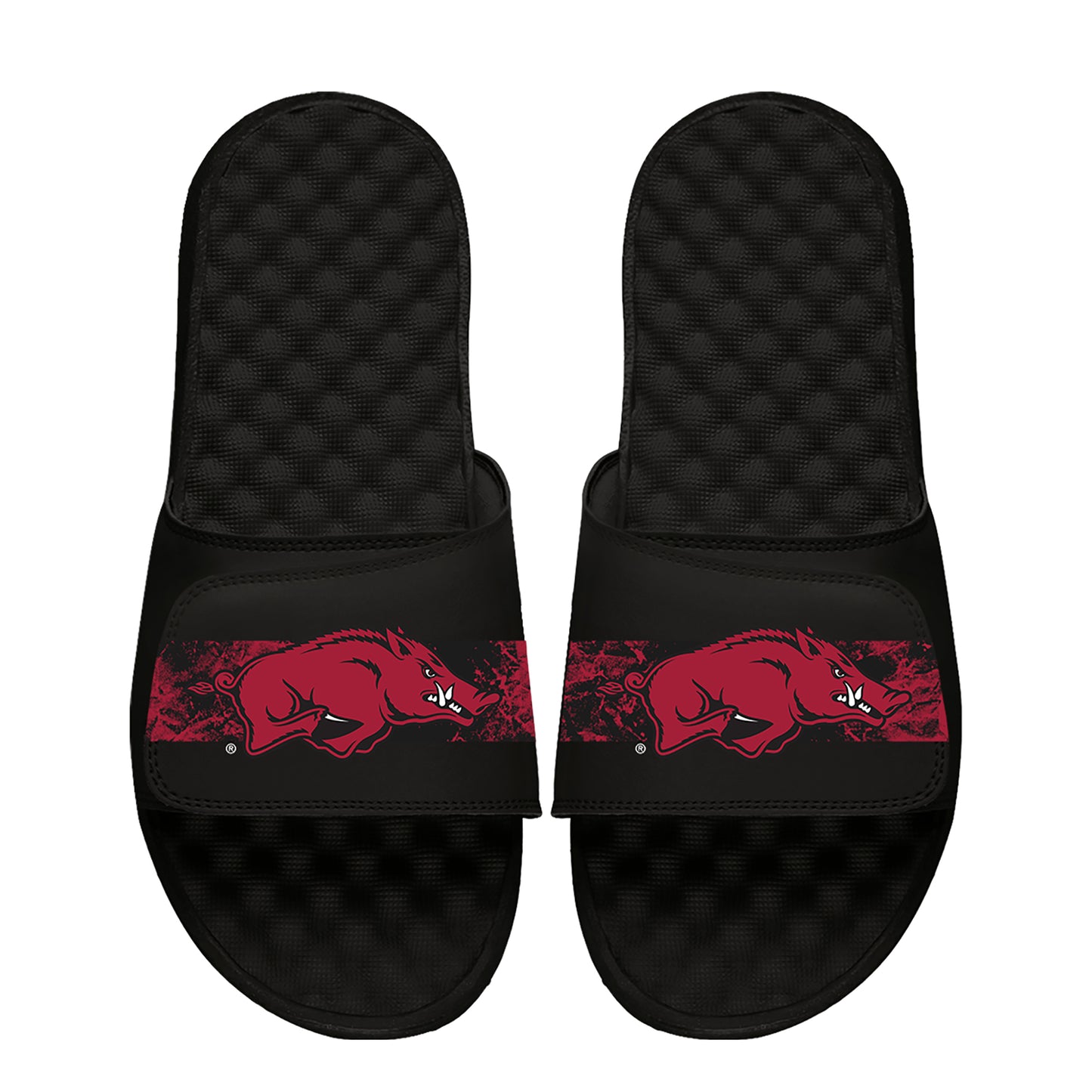 Youth ISlide Black Arkansas Razorbacks Distressed Slide Sandals