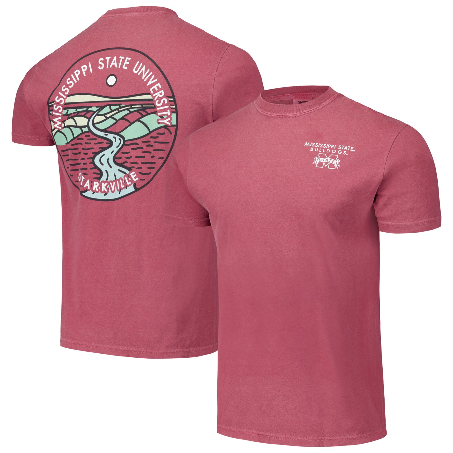 Unisex Maroon Mississippi State Bulldogs Scenic Comfort Colors T-Shirt