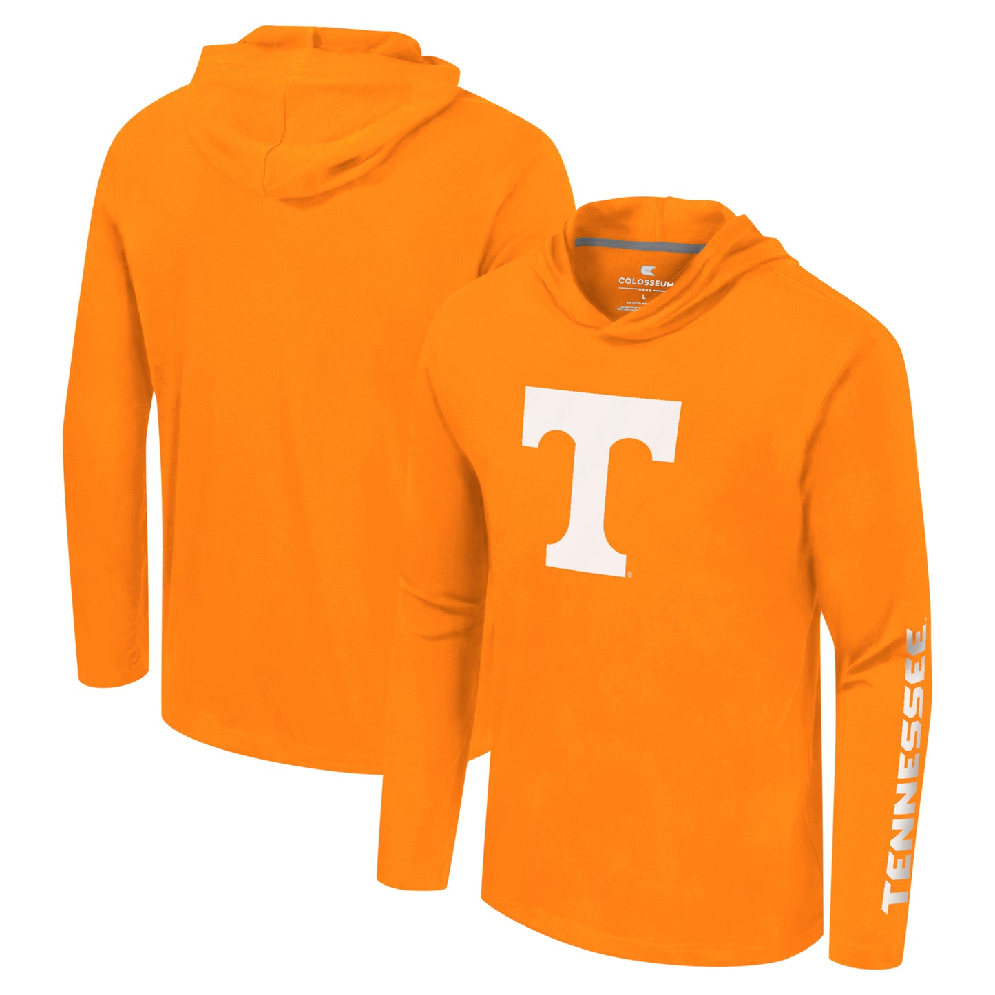 Men's Colosseum Tennessee Orange Tennessee Volunteers Logo Lockup Active Blend Long Sleeve T-Shirt Hoodie