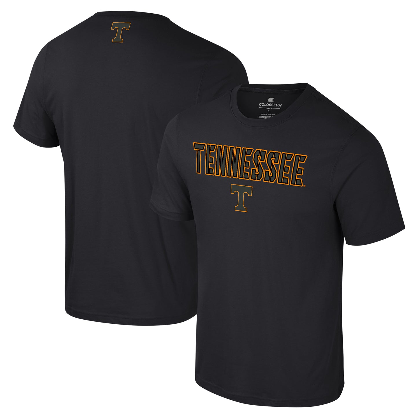 Men's Colosseum Black Tennessee Volunteers Color Pop Active Blend T-Shirt