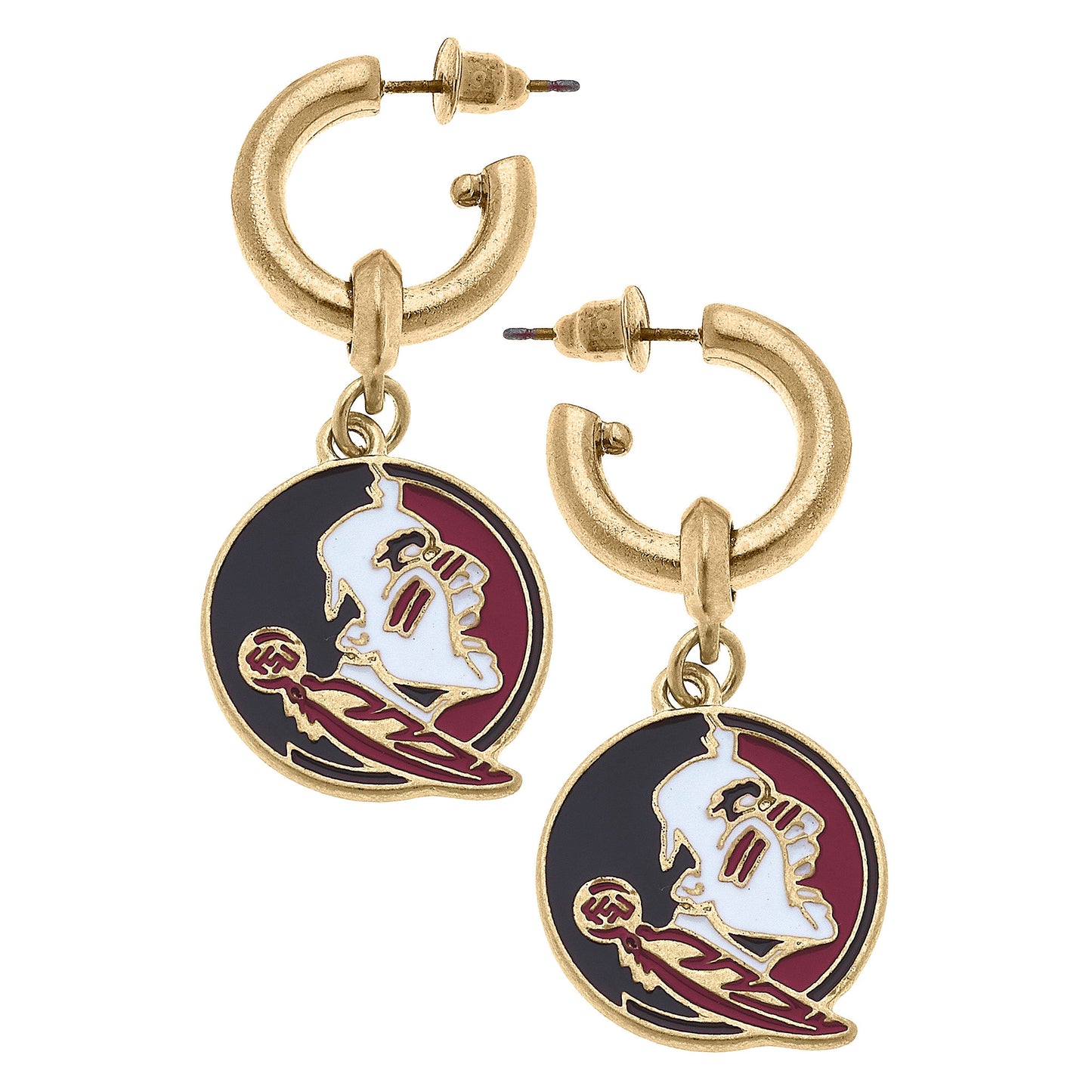 Women's Florida State Seminoles Enamel Drop Hoop Earrings