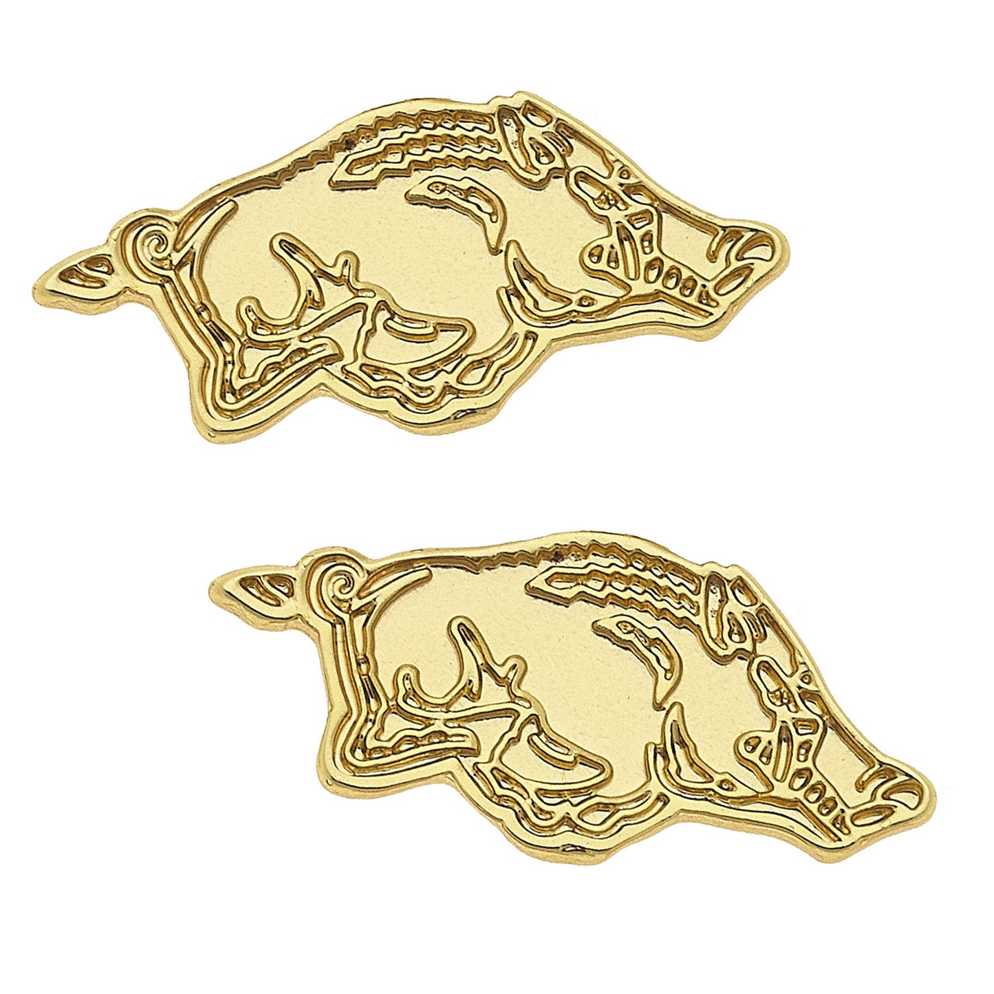 Women's Arkansas Razorbacks 24K Gold Plated Stud Earrings
