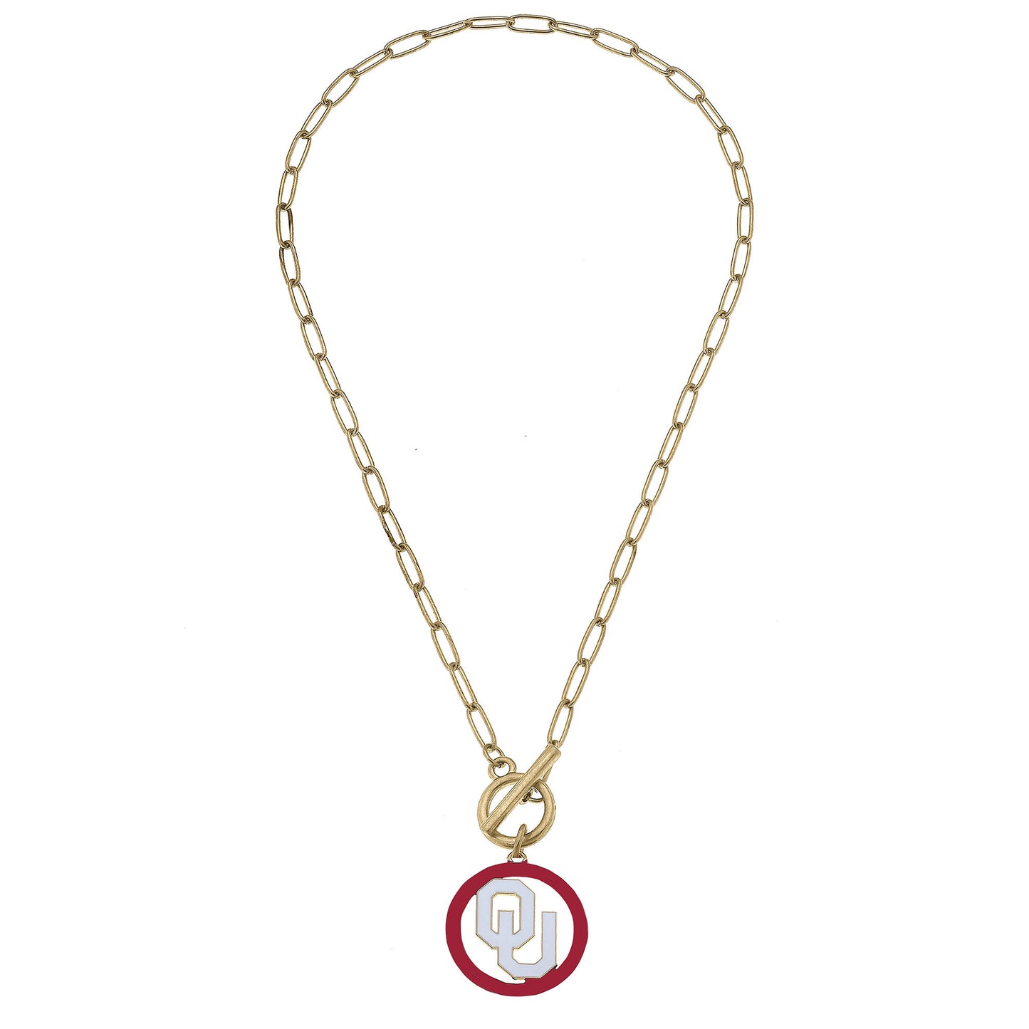 Women's Oklahoma Sooners 16" Enamel Toggle Necklace