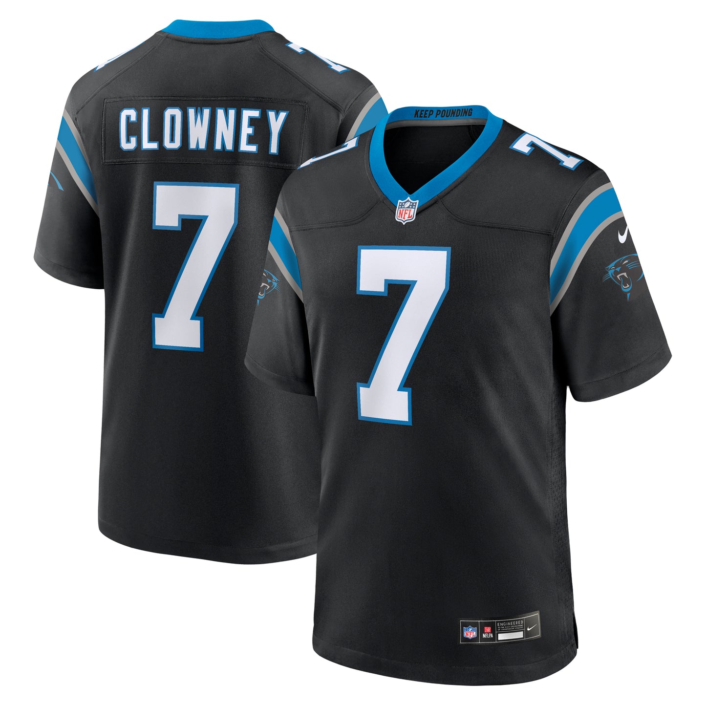 Men's Nike Jadeveon Clowney Black Carolina Panthers Game Jersey