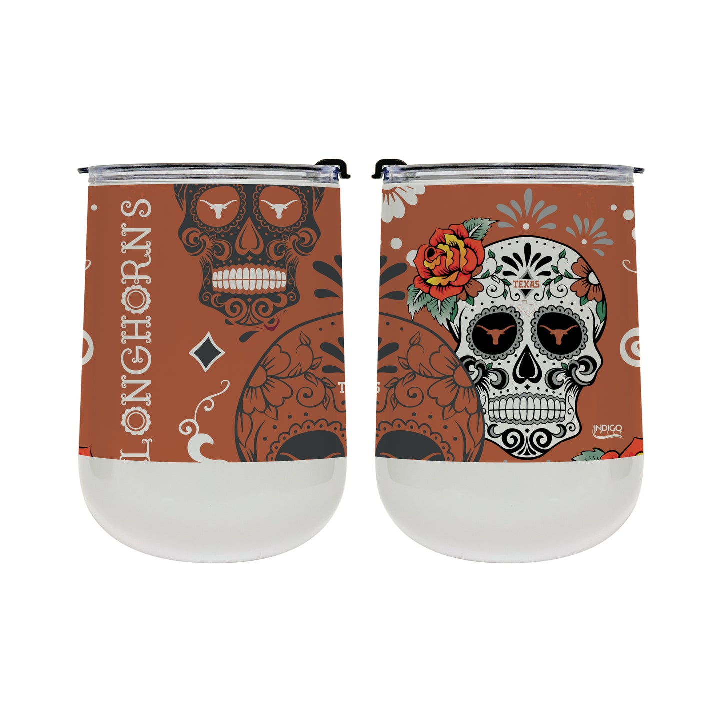 Texas Longhorns 18oz. Dia De Los Muertos Tumbler