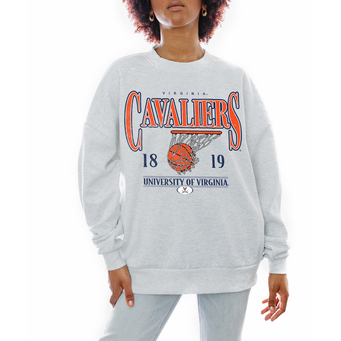Women's Gameday Couture Gray Virginia Cavaliers Basketball Premium Fleece Drop Pullover Sweatshirt
